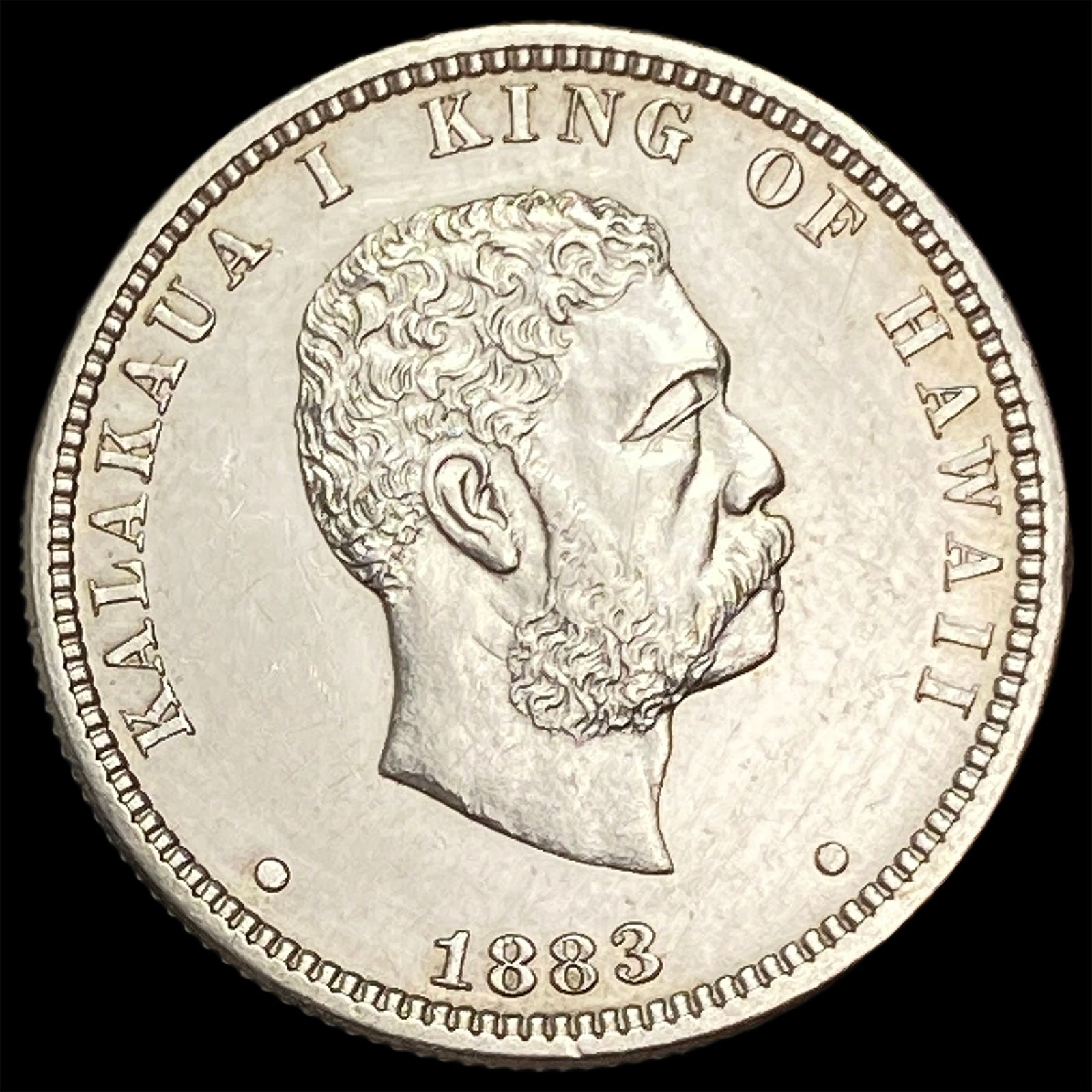 1883 Silver 1/4 Dollar Hawaii Kalakaua I CHOICE AU (1 of 2)