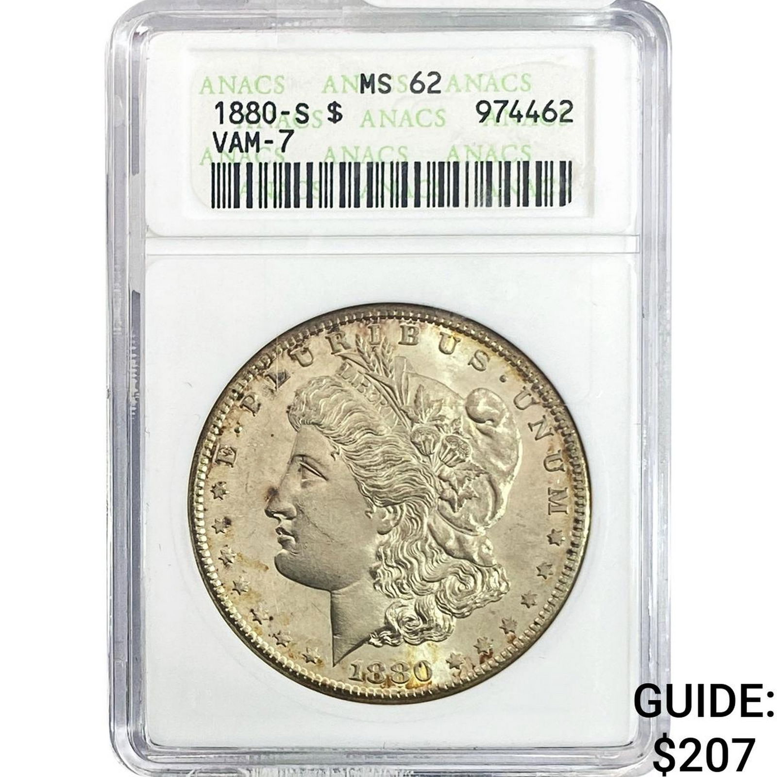 1880-S Morgan Silver Dollar ANACS MS62 VAM-7 (1 of 2)