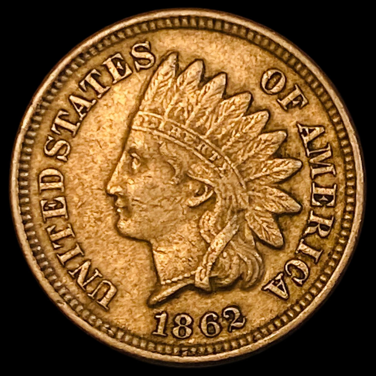1862 Indian Head Cent ABOUT UNCIRCULATED (1 of 2)