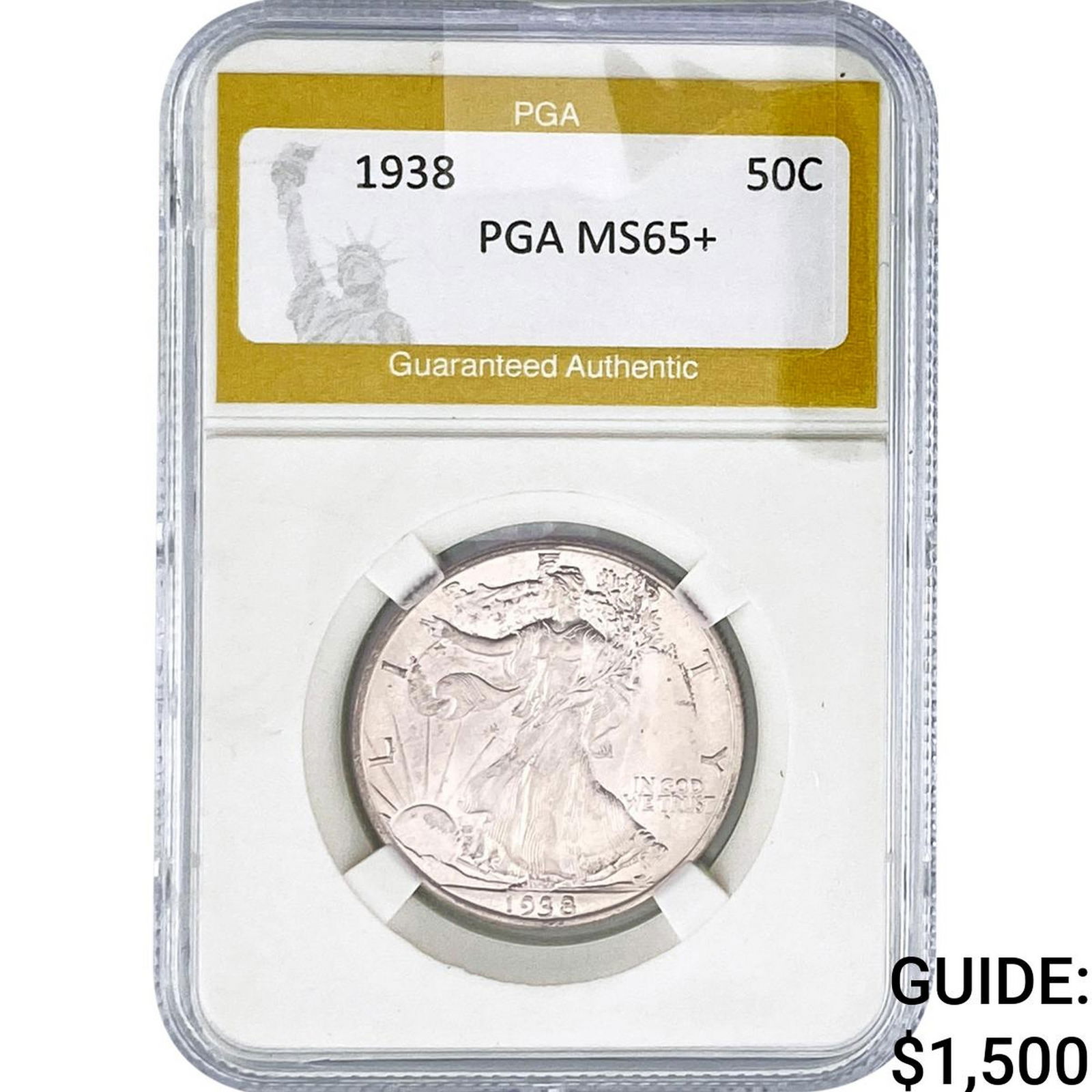 1938 Walking Liberty Half Dollar PGA MS65+ (1 of 2)