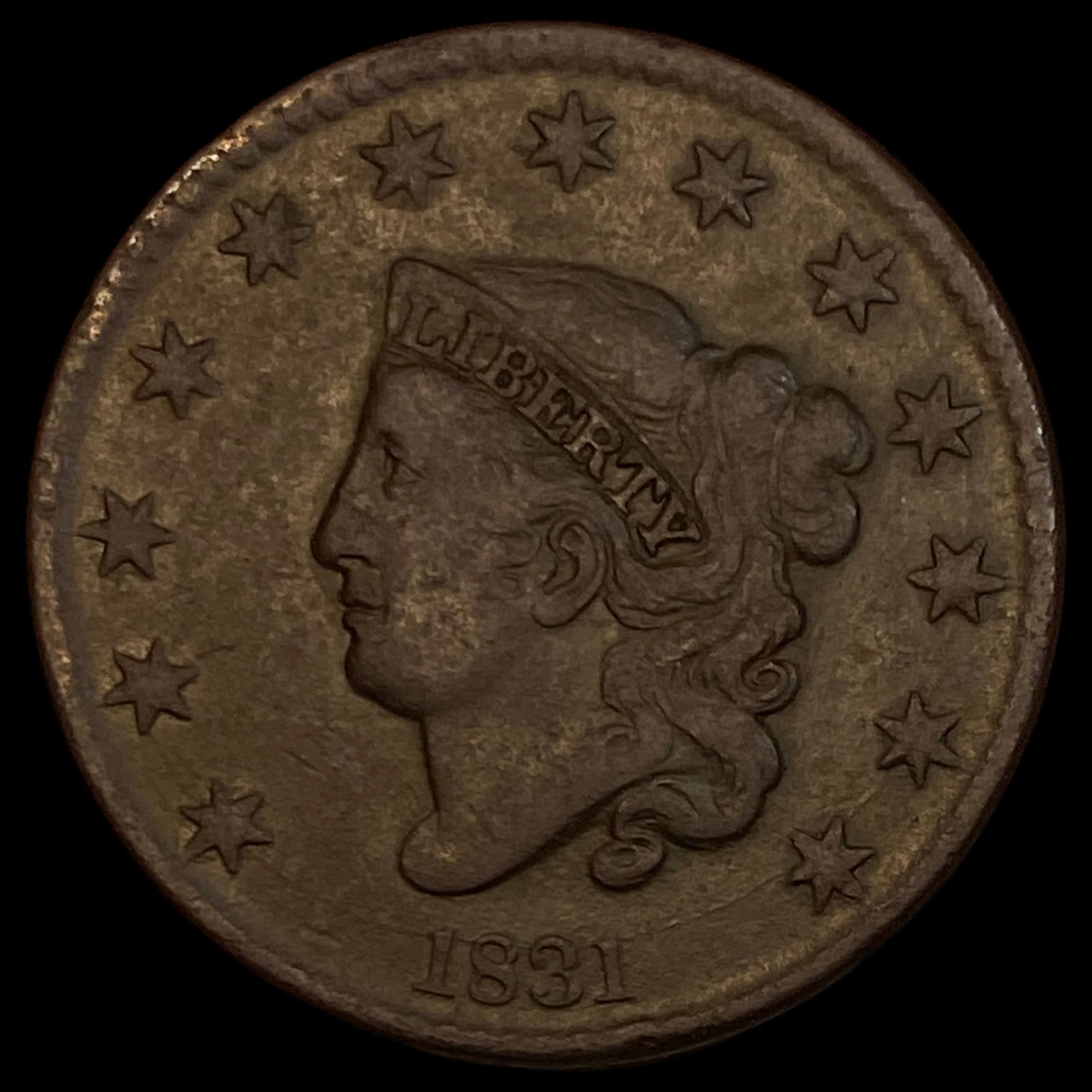 1831 Coronet Head Large Cent LIGHTLY CIRCULATED: 1831 Coronet Head Large Cent LIGHTLY CIRCULATED