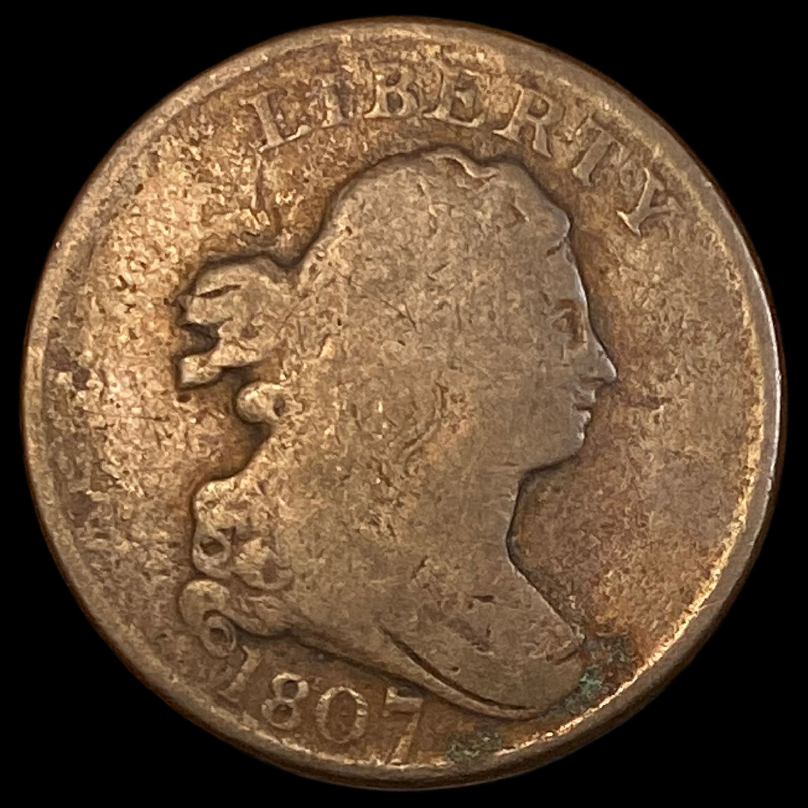 1807 Draped Bust Half Cent NICELY CIRCULATED (1 of 2)