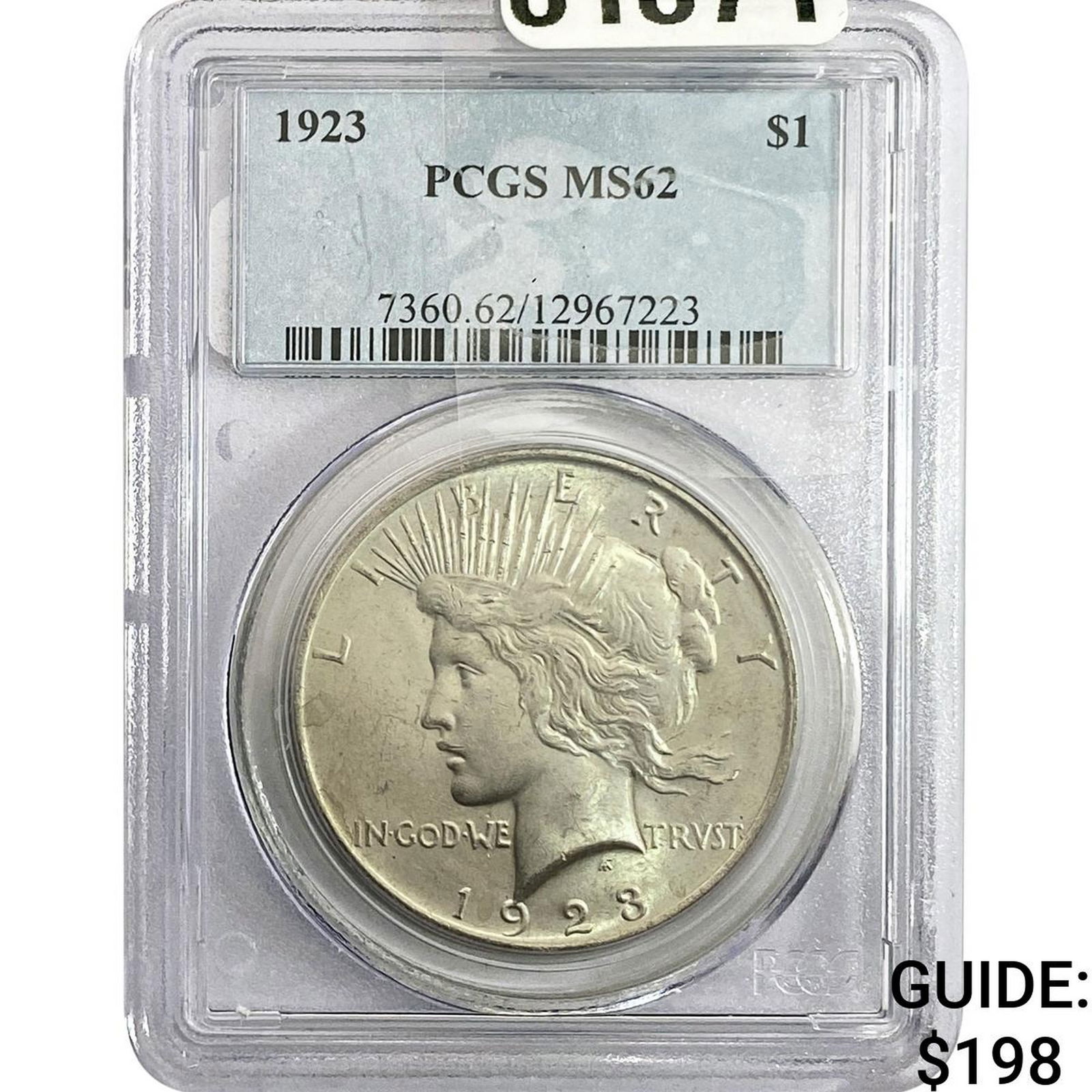 1923 Silver Peace Dollar PCGS MS62 (1 of 2)