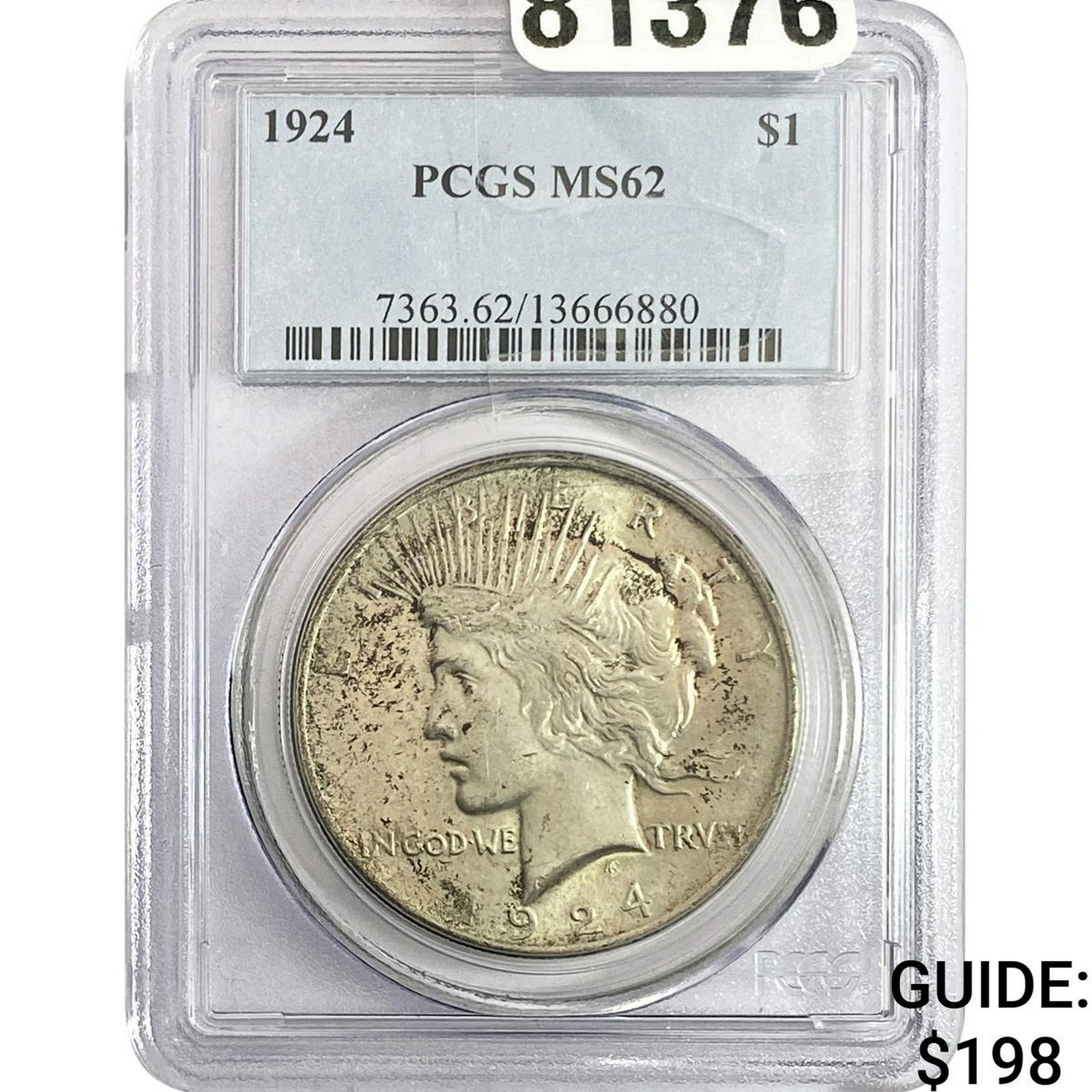 1924 Silver Peace Dollar PCGS MS62 (1 of 2)