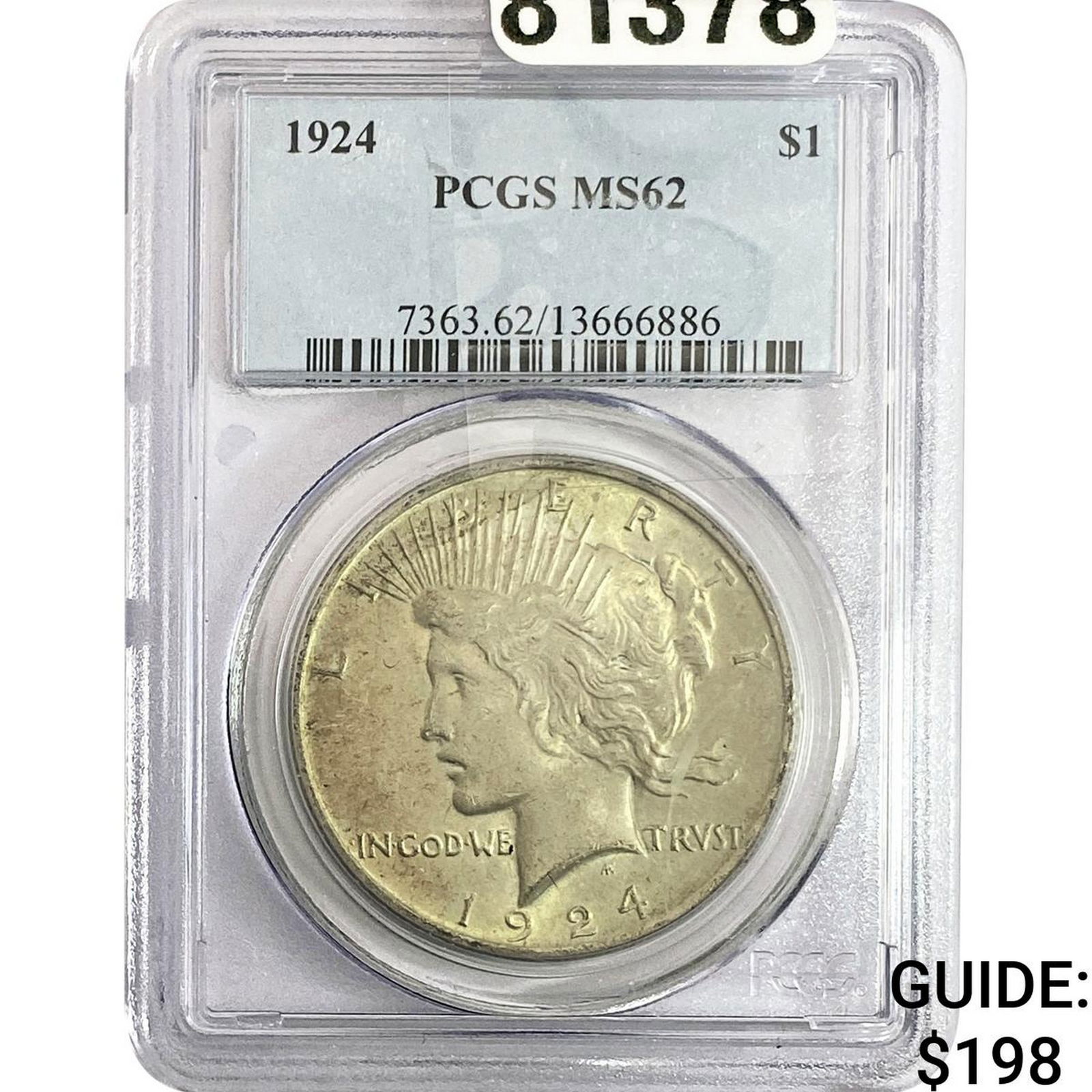 1924 Silver Peace Dollar PCGS MS62 (1 of 2)