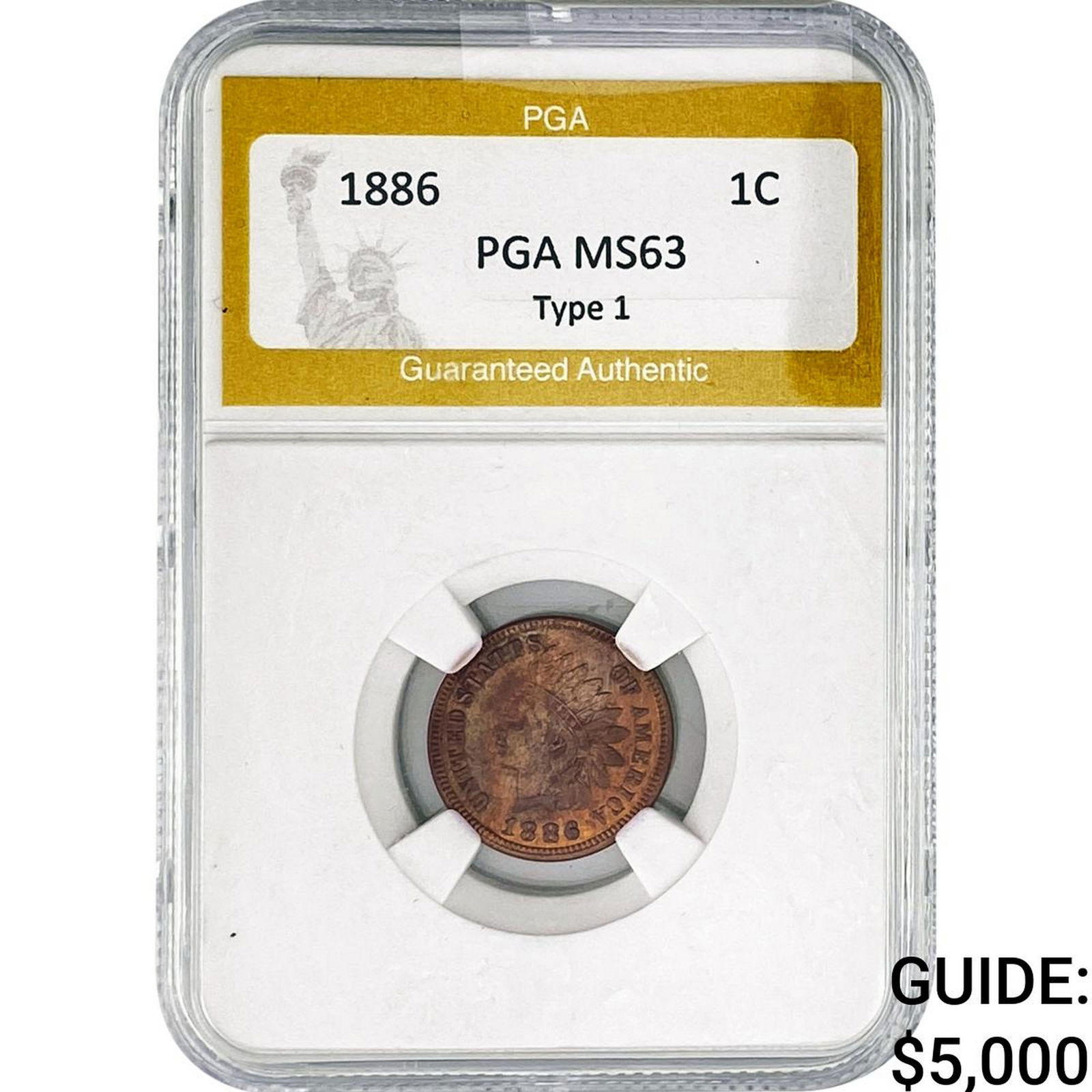 1886 Indian Head Cent PGA MS63 Type 1 (1 of 2)