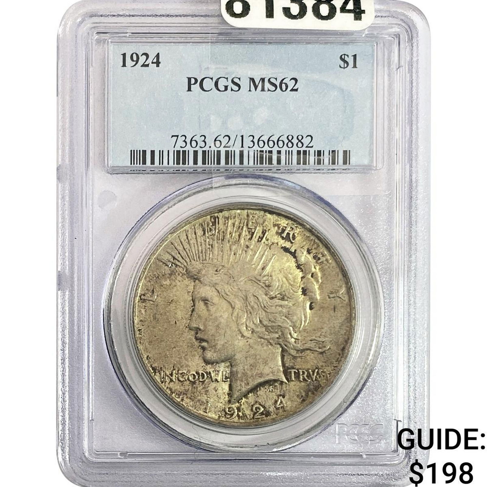 1924 Silver Peace Dollar PCGS MS62 (1 of 2)