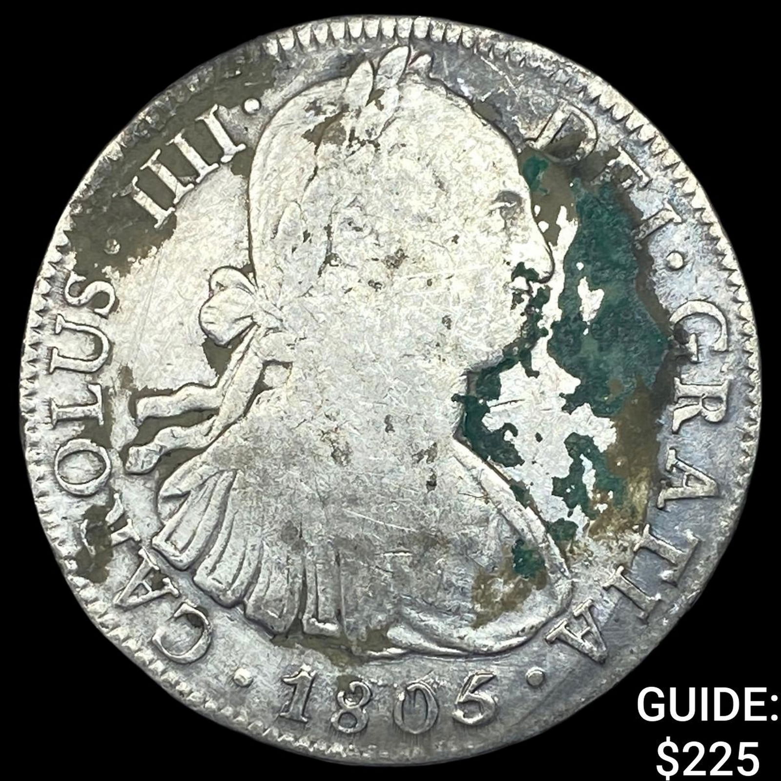 1806 Colonial Spain Silver 8 Reales Chopmarks NEARLY UNCIRCULATED (1 of 2)