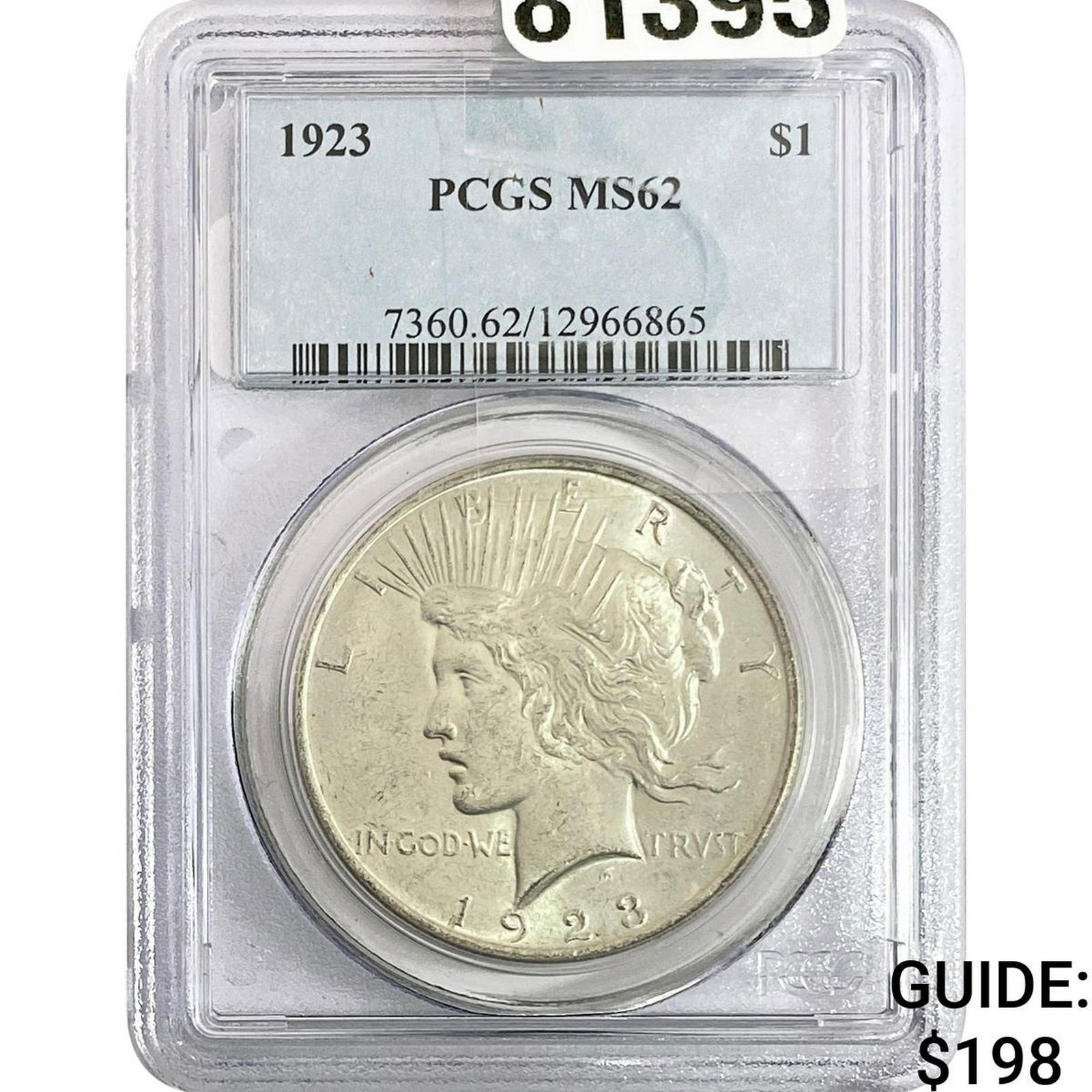1923 Silver Peace Dollar PCGS MS62 (1 of 2)