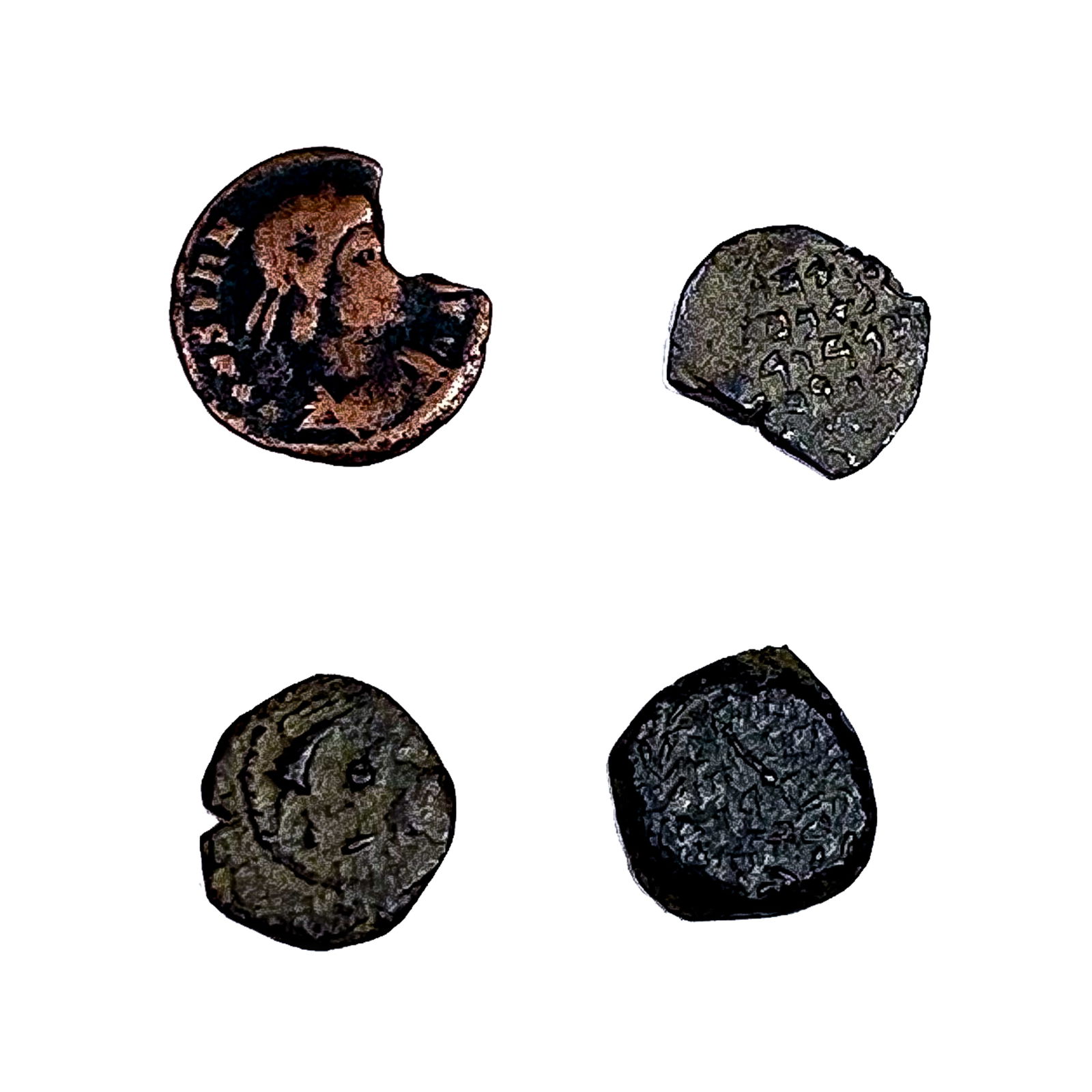 [4 Coins] 3 Widow's Mite/1 Roman Bronze Coin (1 of 2)