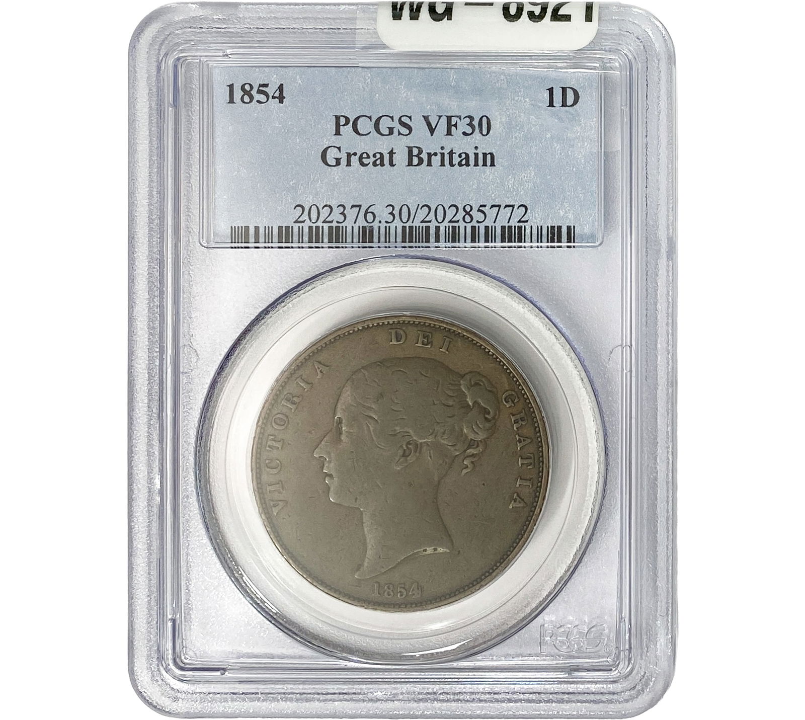 1854 Great Britain Bronze 1 Penny PCGS VF30 (1 of 2)