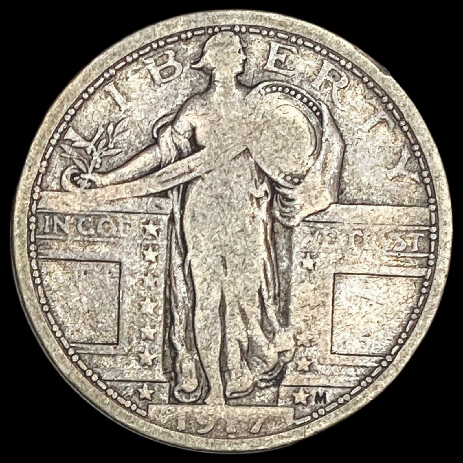 1917 Type 1 Standing Liberty Quarter NICELY CIRCULATED (1 of 2)