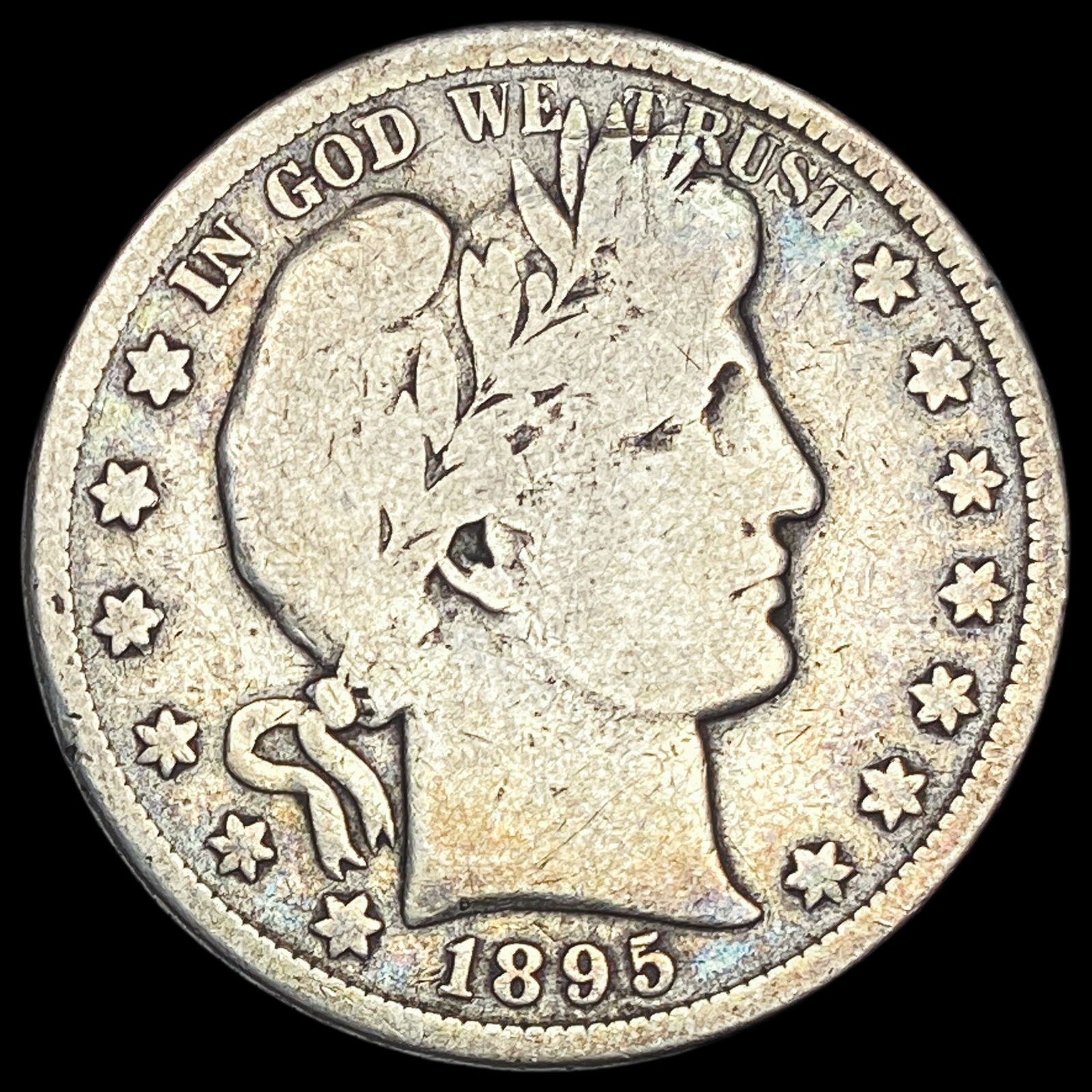1895-S Silver Barber Half Dollar NICELY CIRCULATED (1 of 2)