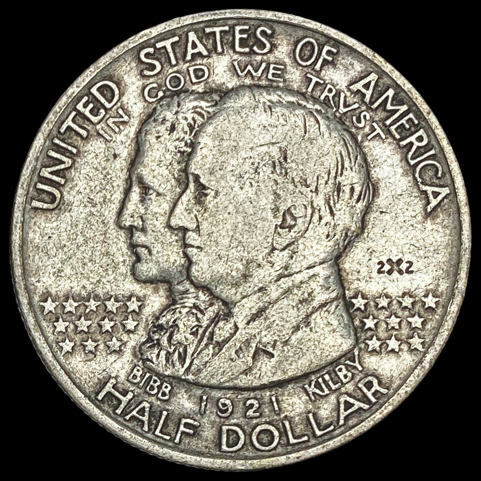 1921 Silver Alabama Half Dollar 2x2 NEARLY UNCIRCULATED (1 of 2)