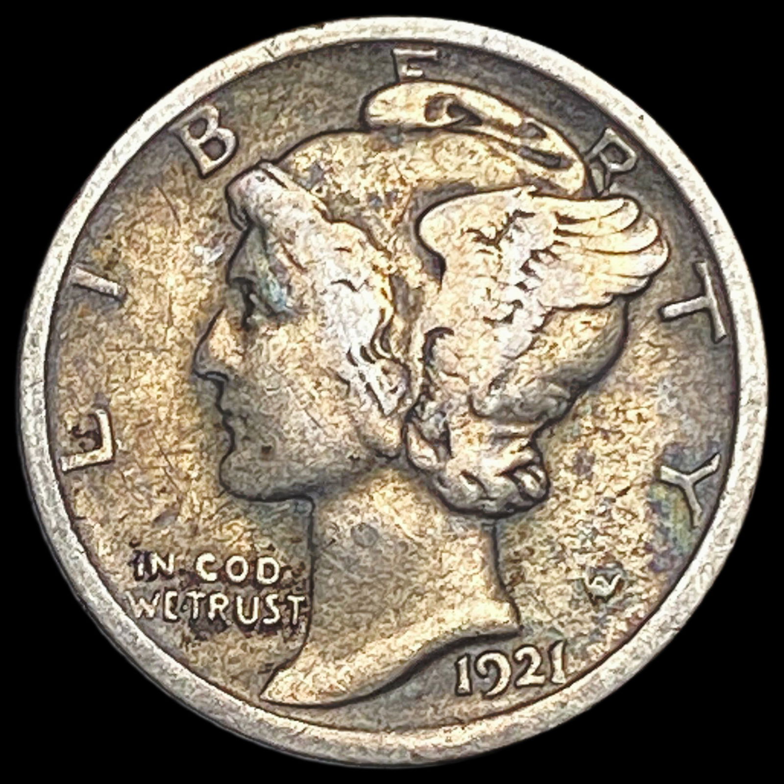 1921 Silver Mercury Dime LIGHTLY CIRCULATED (1 of 2)