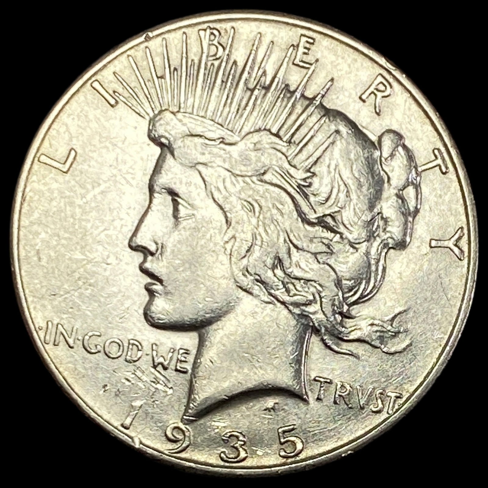 1935-S Silver Peace Dollar ABOUT UNCIRCULATED (1 of 2)