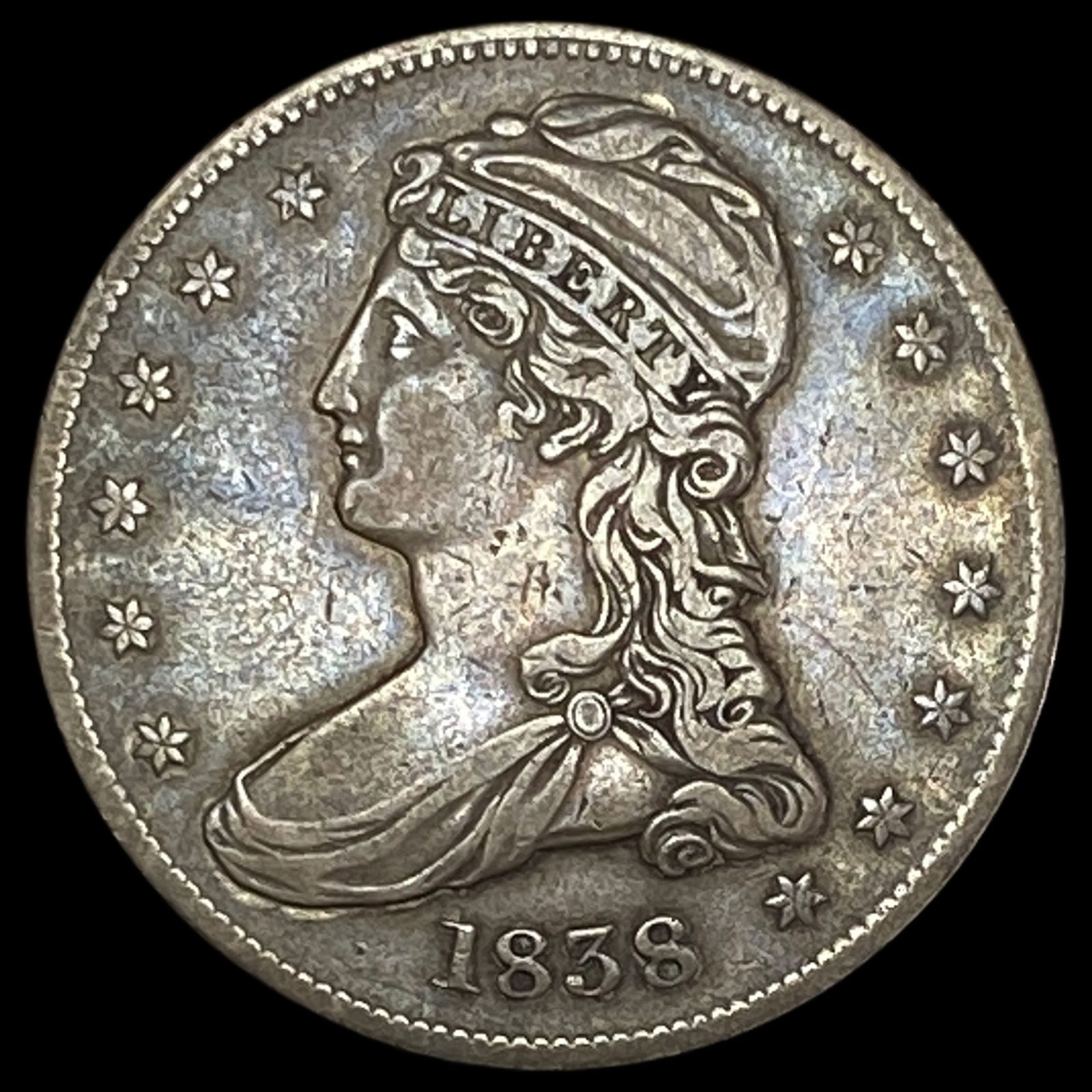 1838 Capped Bust Half Dollar ABOUT UNCIRCULATED (1 of 2)