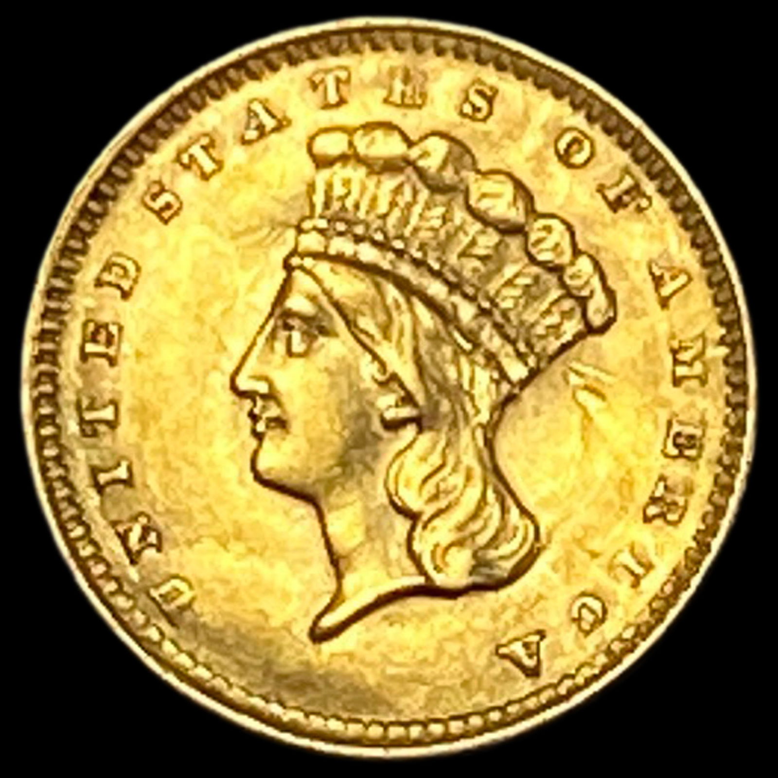1856 Gold $1 Indian Head Type 3 UNCIRCULATED (1 of 2)
