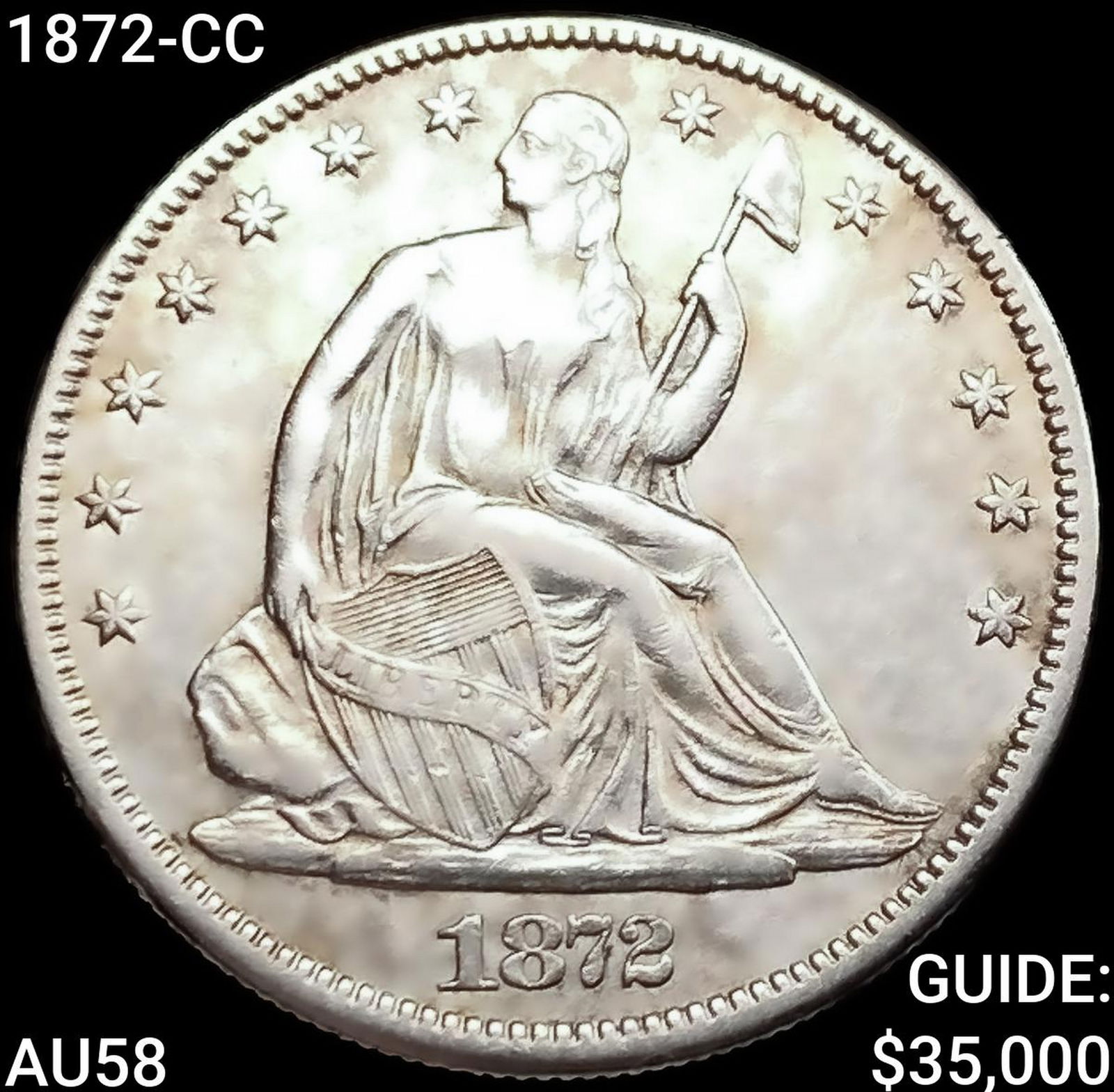 1872-CC Seated Liberty Half Dollar CHOICE AU (1 of 2)