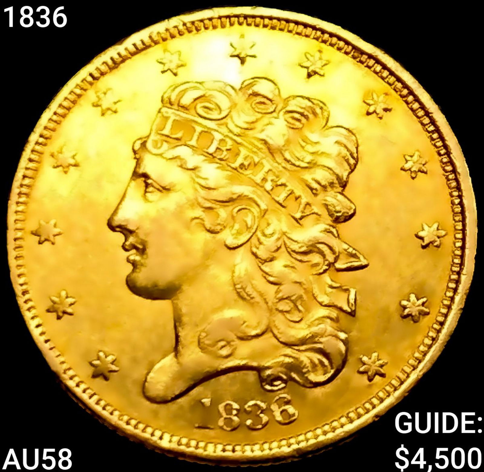 1836 $5 Gold Half Eagle CHOICE AU (1 of 2)