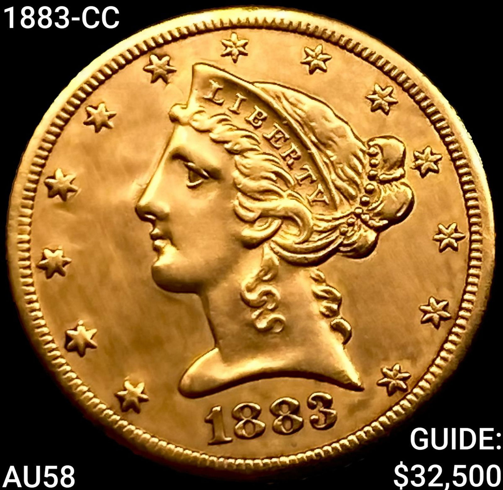 1883-CC $5 Gold Half Eagle CHOICE AU (1 of 2)