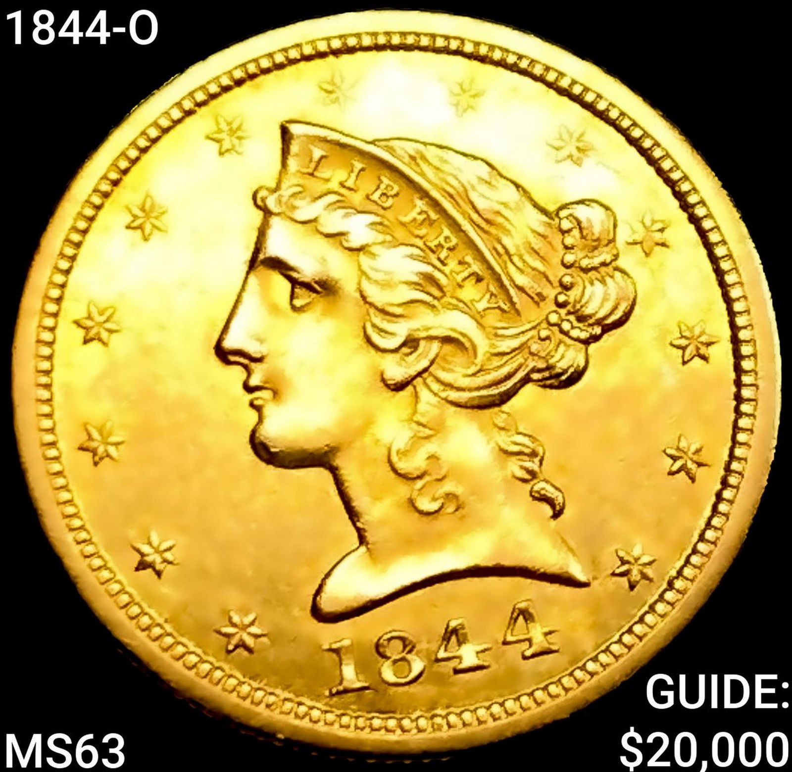 1844-O $5 Gold Half Eagle CHOICE BU (1 of 2)