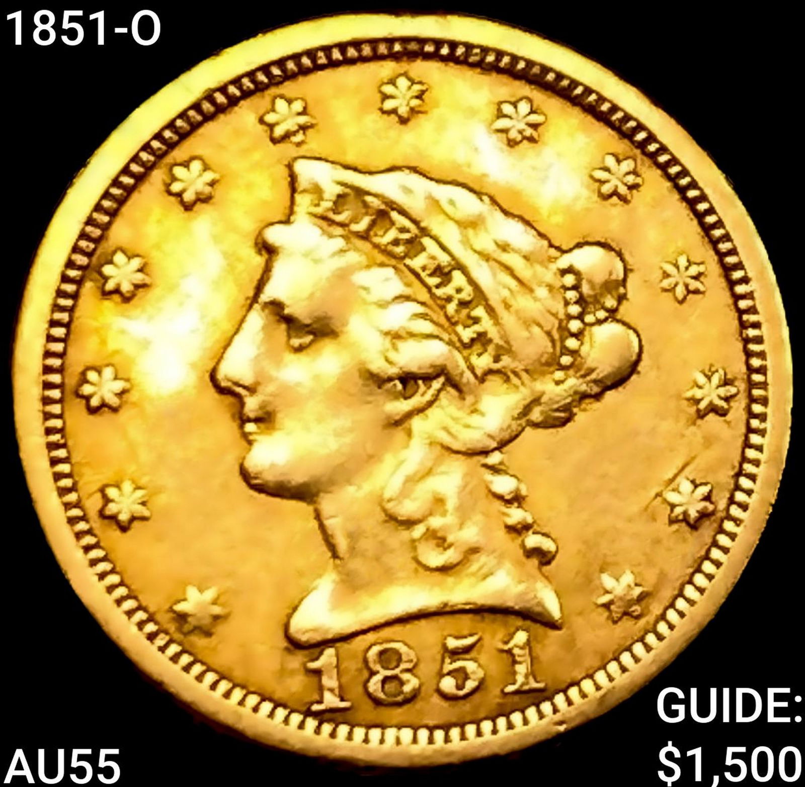 1851-O $2.50 Gold Quarter Eagle HIGH GRADE (1 of 2)