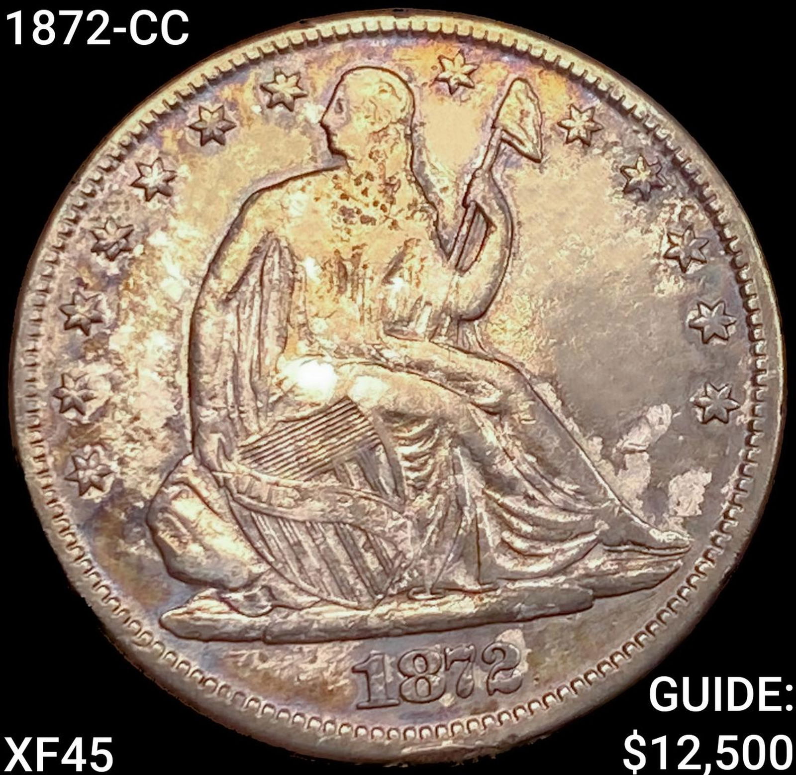 1872-CC Seated Liberty Half Dollar NEARLY UNCIRCULATED (1 of 2)