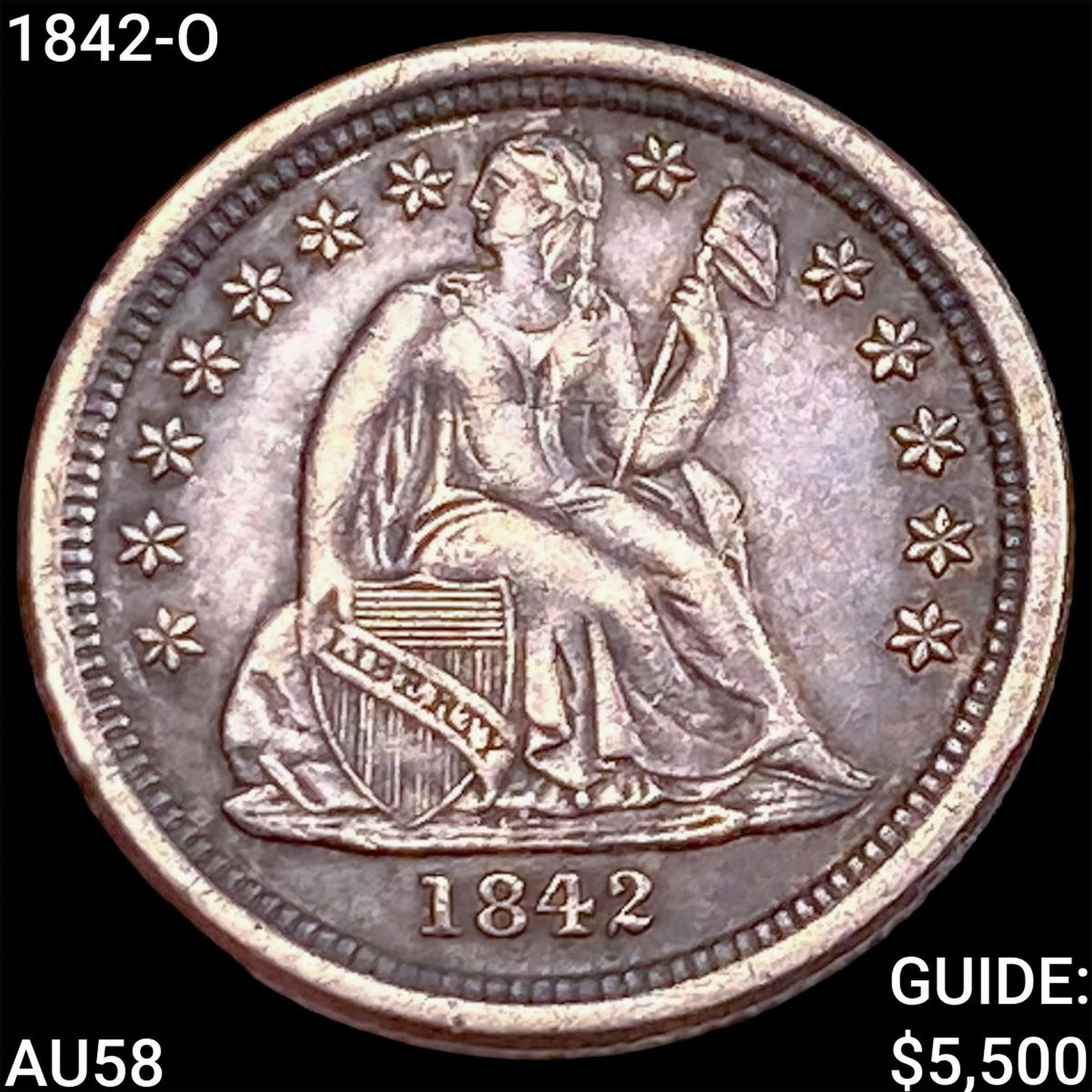 1842-O Seated Liberty Dime CHOICE AU (1 of 2)