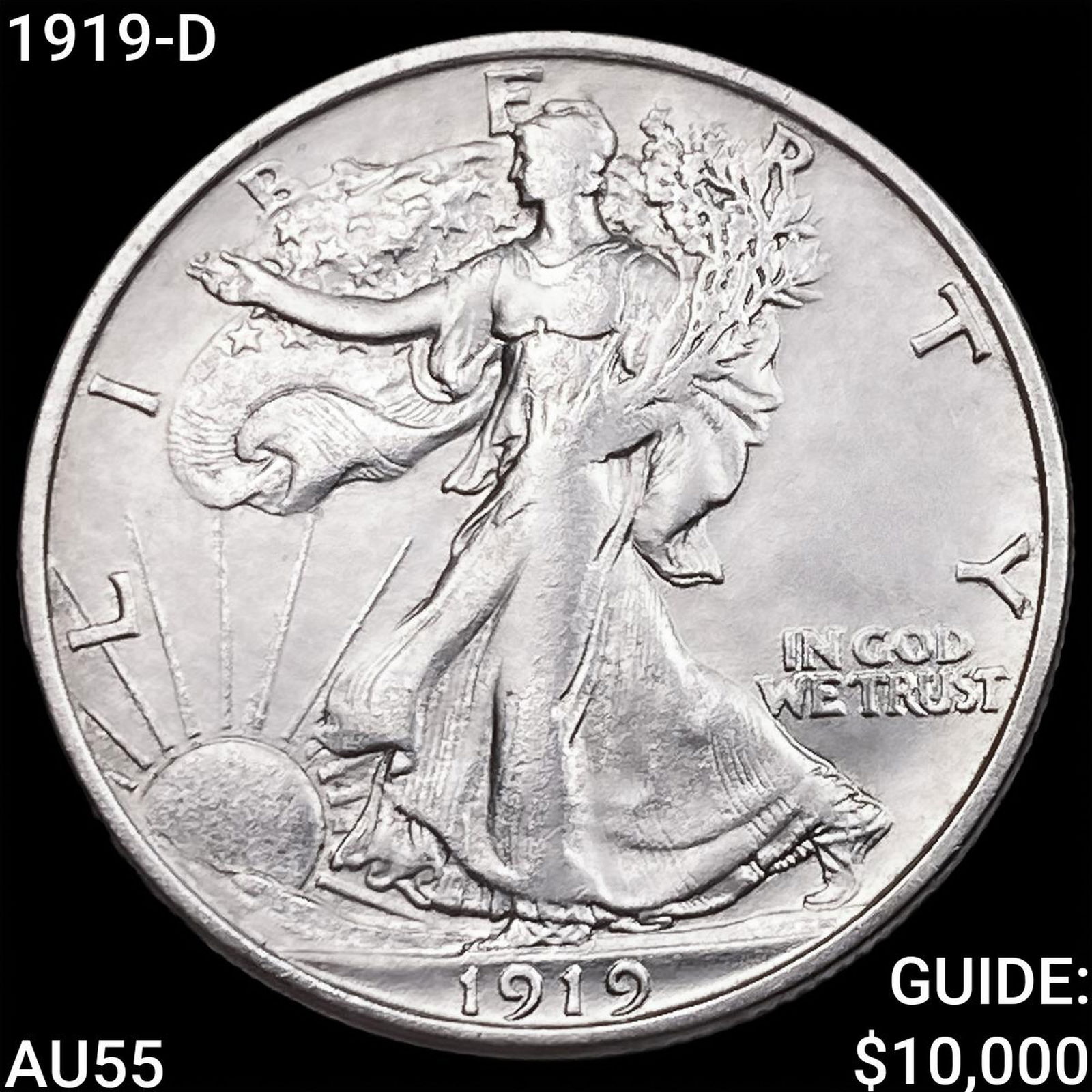 1919-D Walking Liberty Half Dollar HIGH GRADE: 1919-D Walking Liberty Half Dollar HIGH GRADE