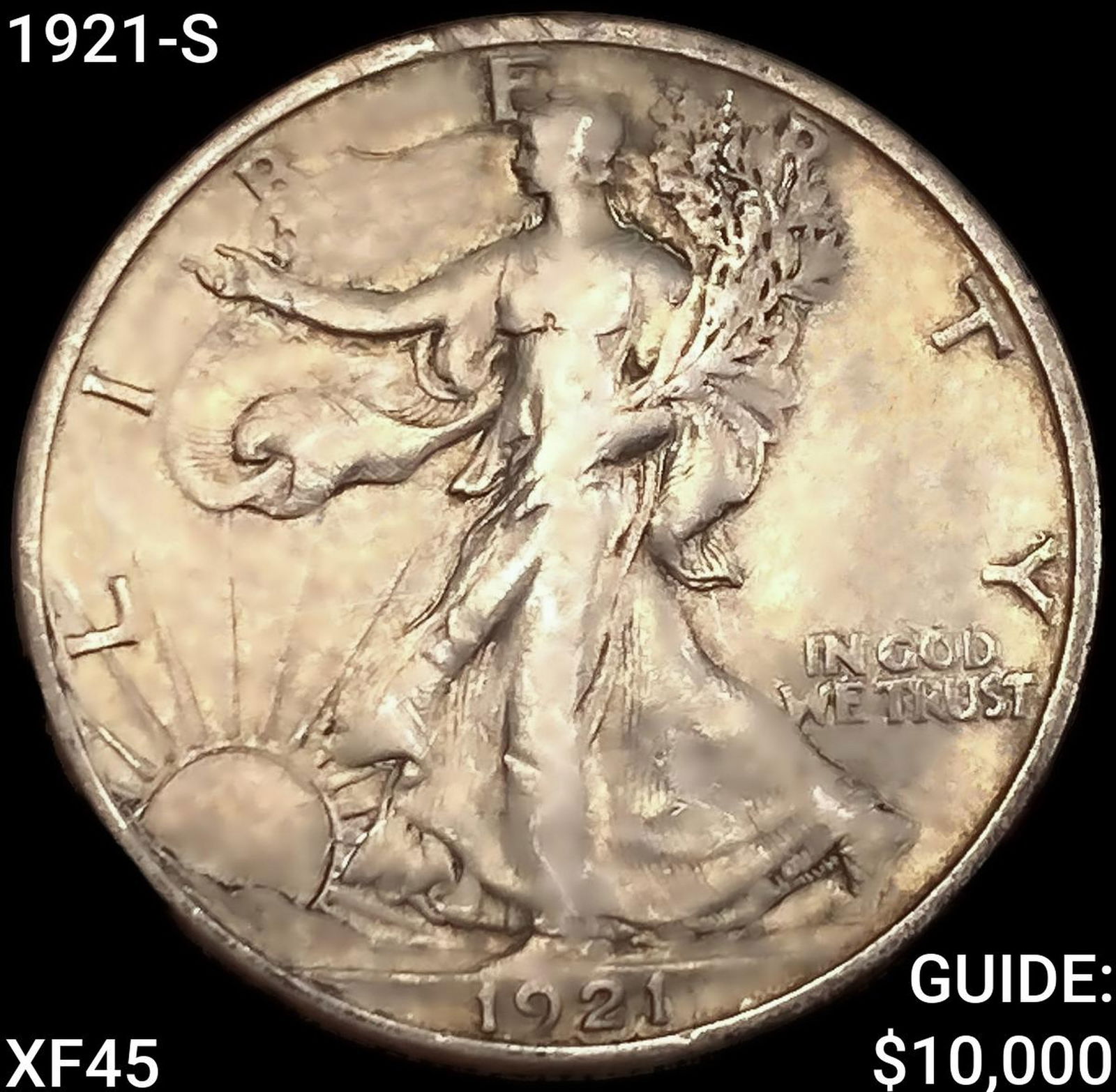 1921-S Walking Liberty Half Dollar NEARLY UNCIRCULATED (1 of 2)