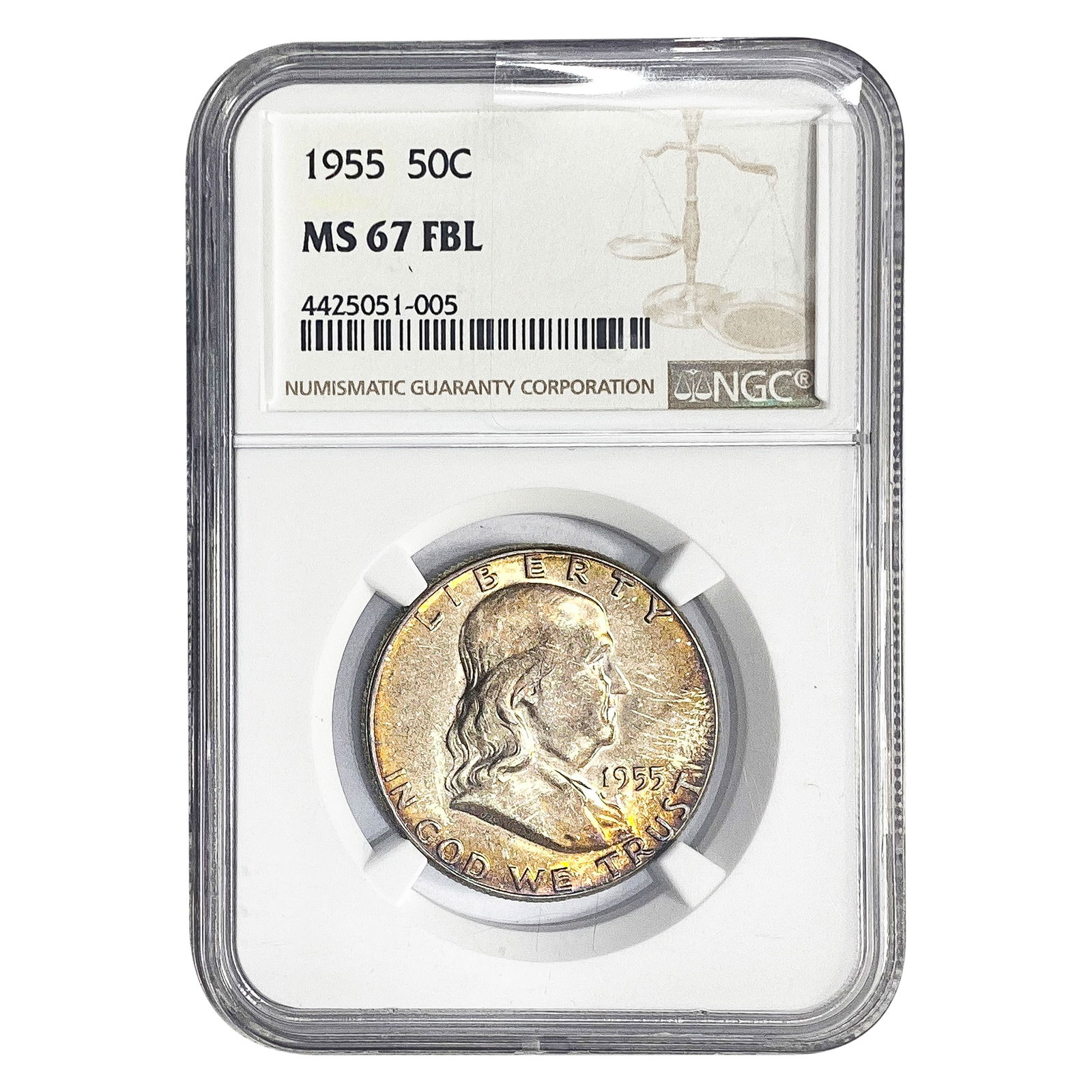 1955 Franklin Half Dollar NGC MS67 FBL (1 of 2)