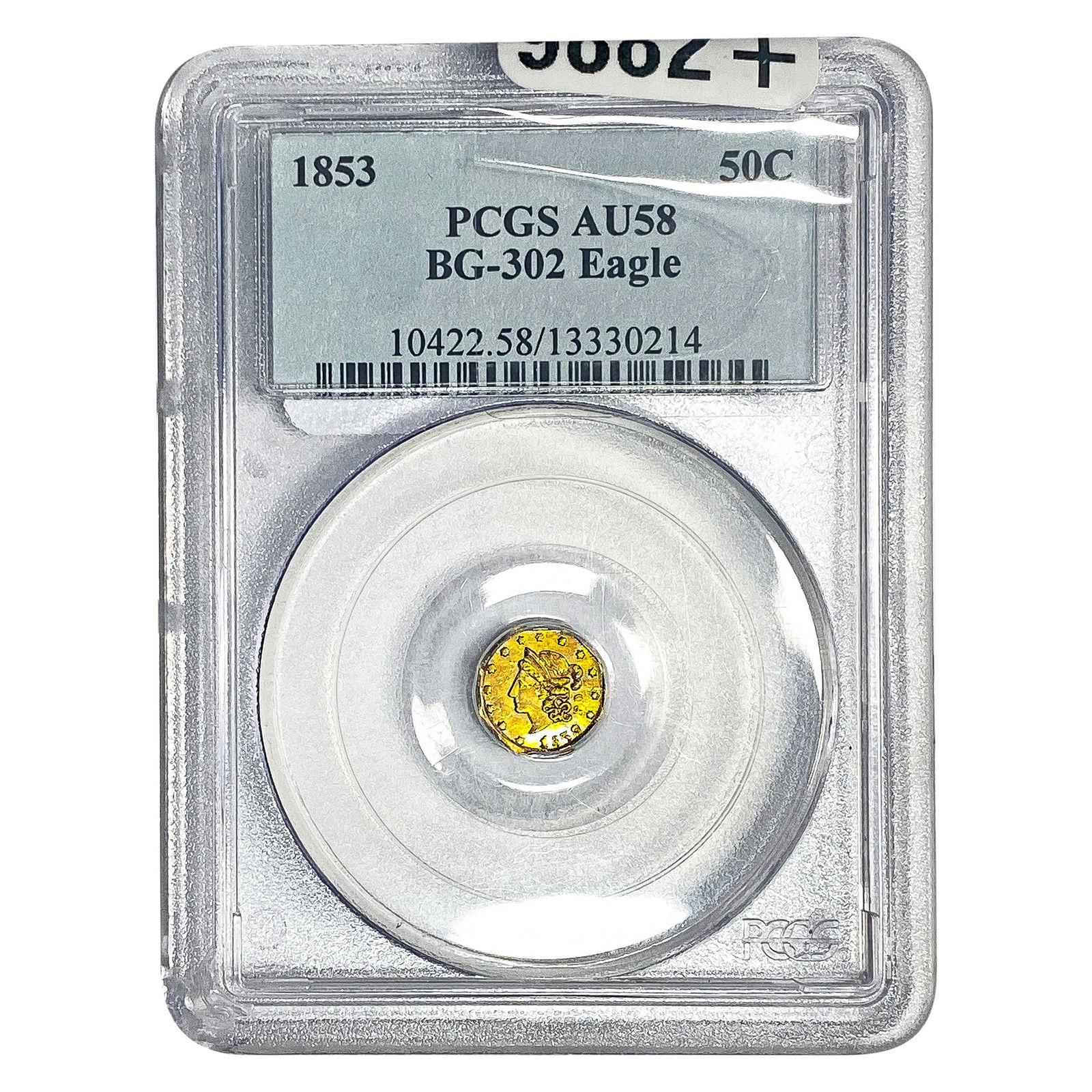 1853 Round California Gold Half Dollar PCGS AU58: 1853 Round California Gold Half Dollar PCGS AU58