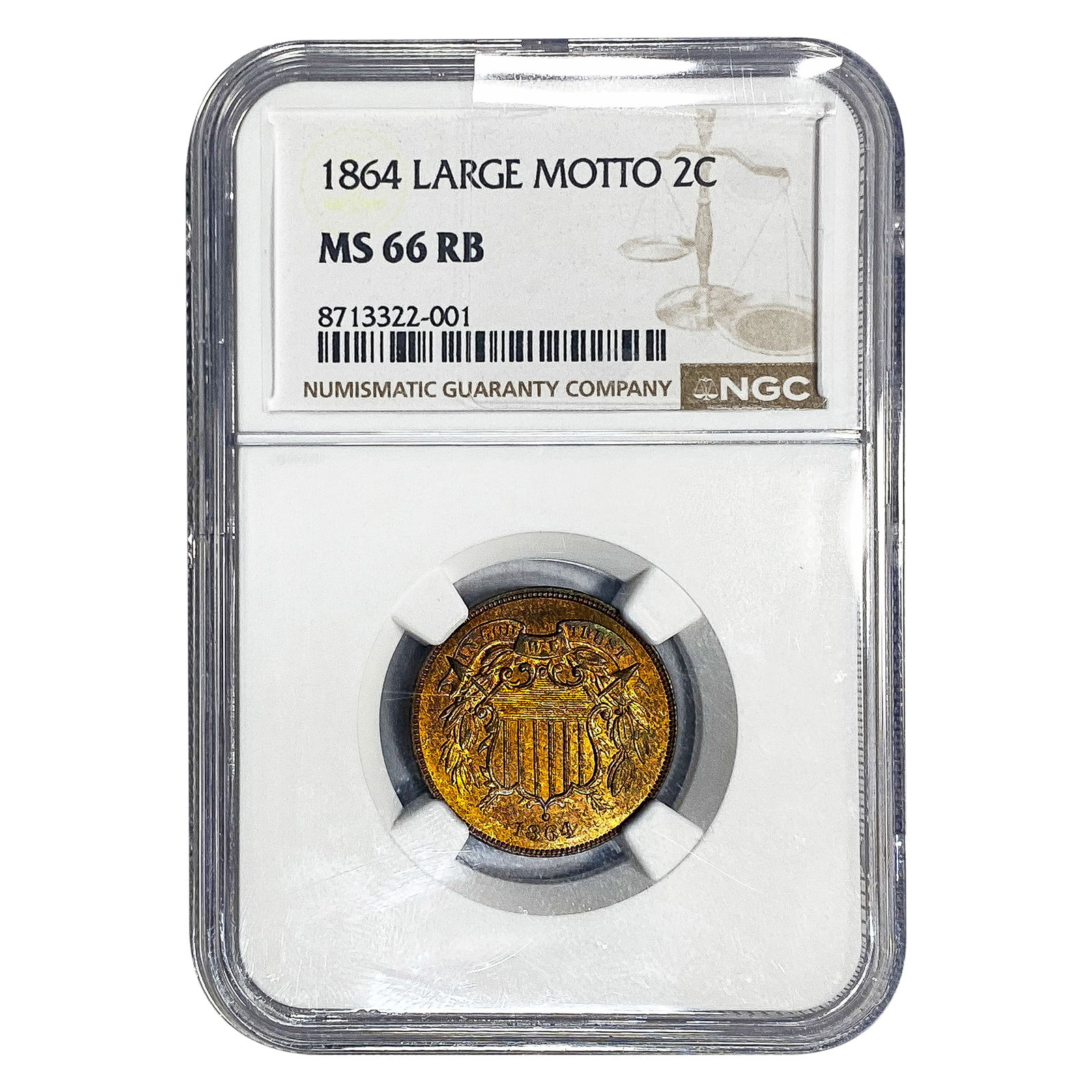 1864 Two Cent Piece NGC MS66 RB (1 of 2)