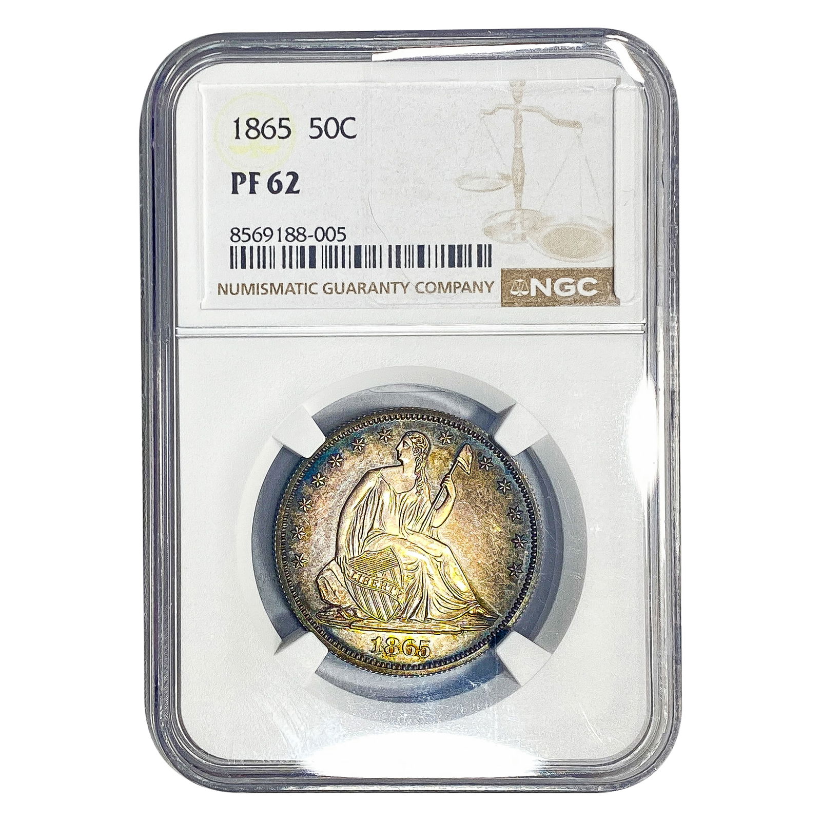 1865 Seated Liberty Half Dollar NGC PF62 (1 of 2)