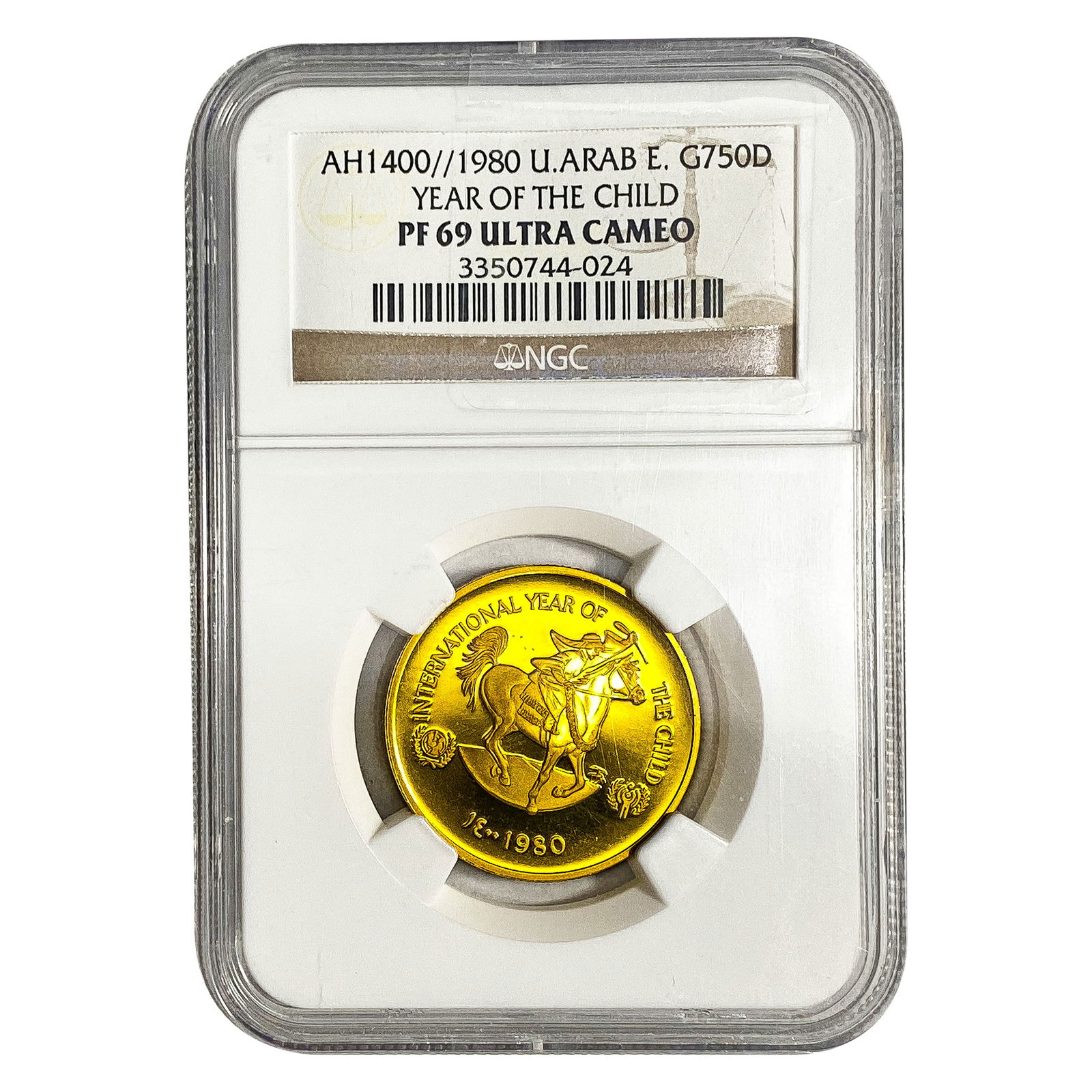1980 U. Arab E. .5 Gold 750 Dirhams AH1400 NGC PF69 Ultra Cameo (1 of 2)