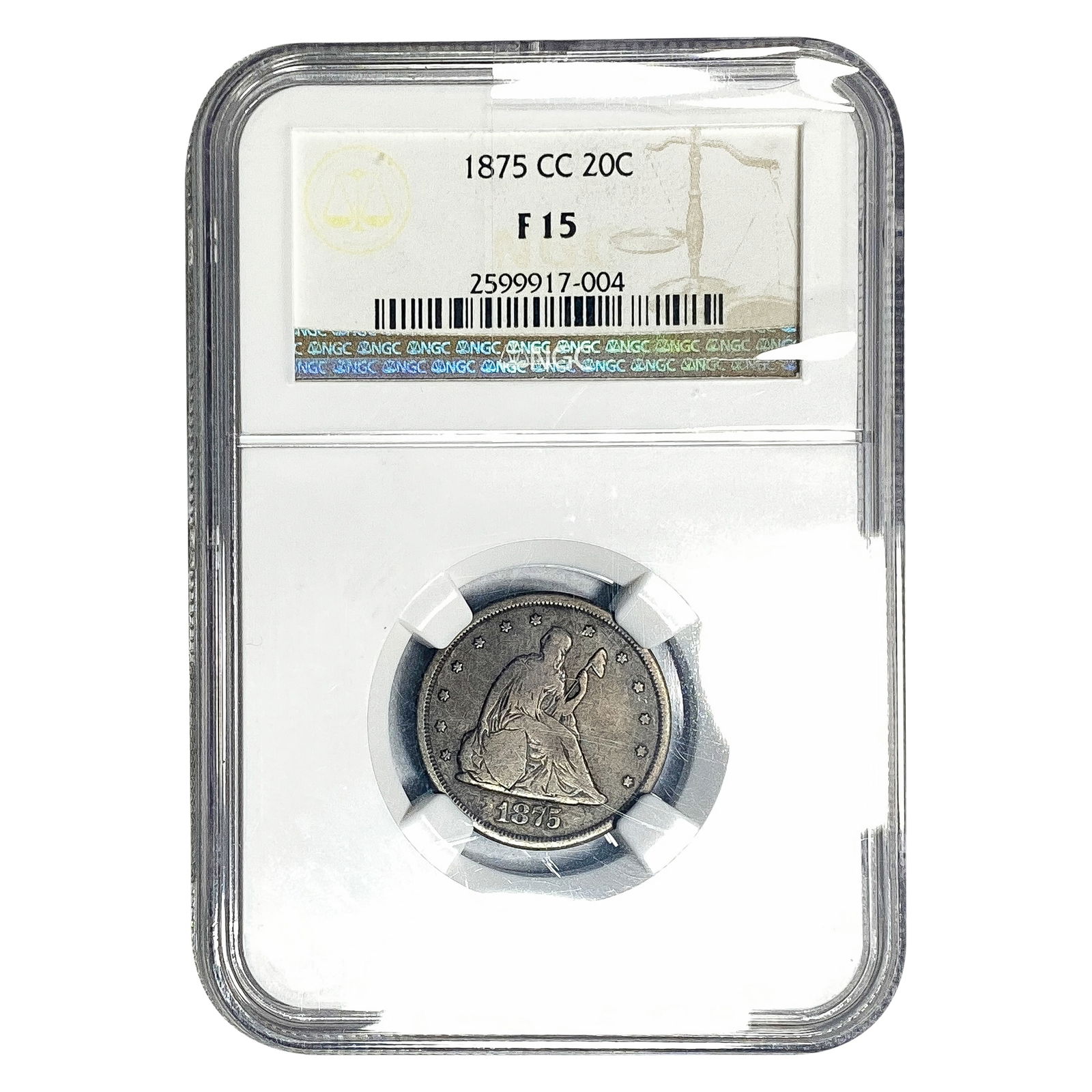1875-CC Twenty Cent Piece NGC F15 (1 of 2)