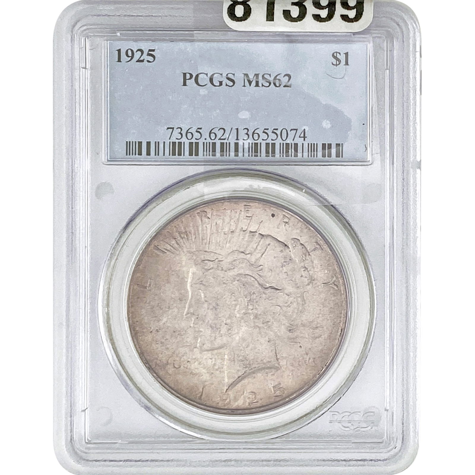 1925 Silver Peace Dollar PCGS MS62 (1 of 2)