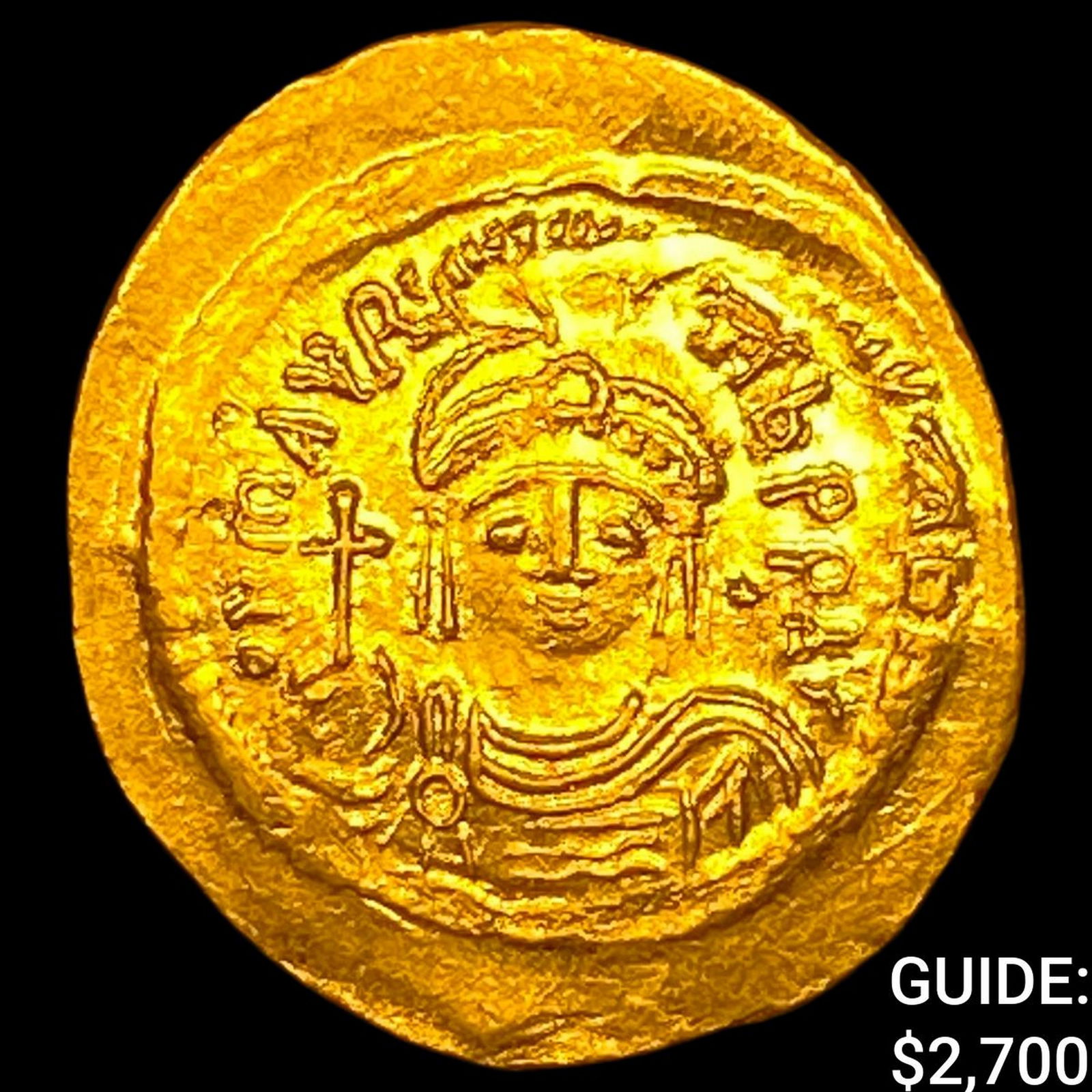 Ancient Byzantine Muarice TIberius 582-602 Gold Solidus CHOICE AU (1 of 2)