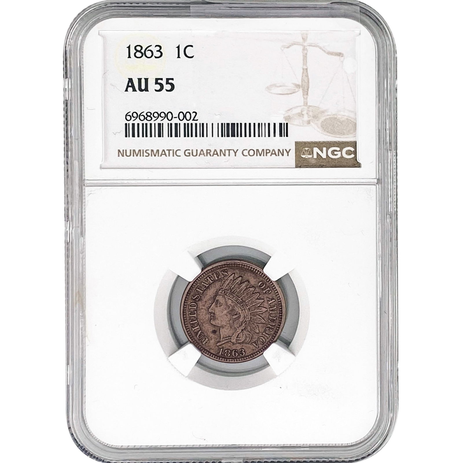 1863 Indian Head Cent NGC AU55 (1 of 2)