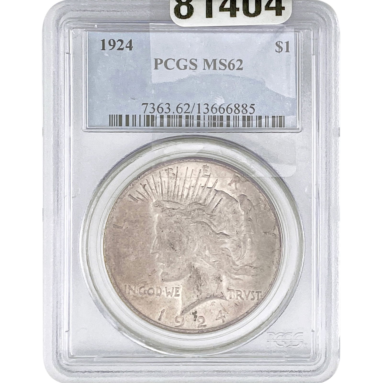 1924 Silver Peace Dollar PCGS MS62 (1 of 2)