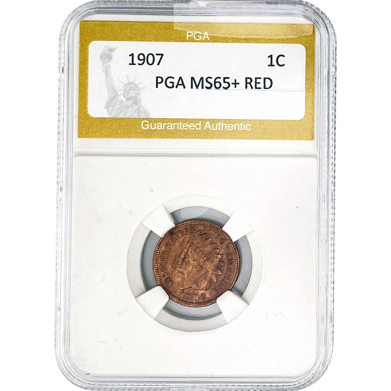 1907 Indian Head Cent PGA MS65+ RED (1 of 2)