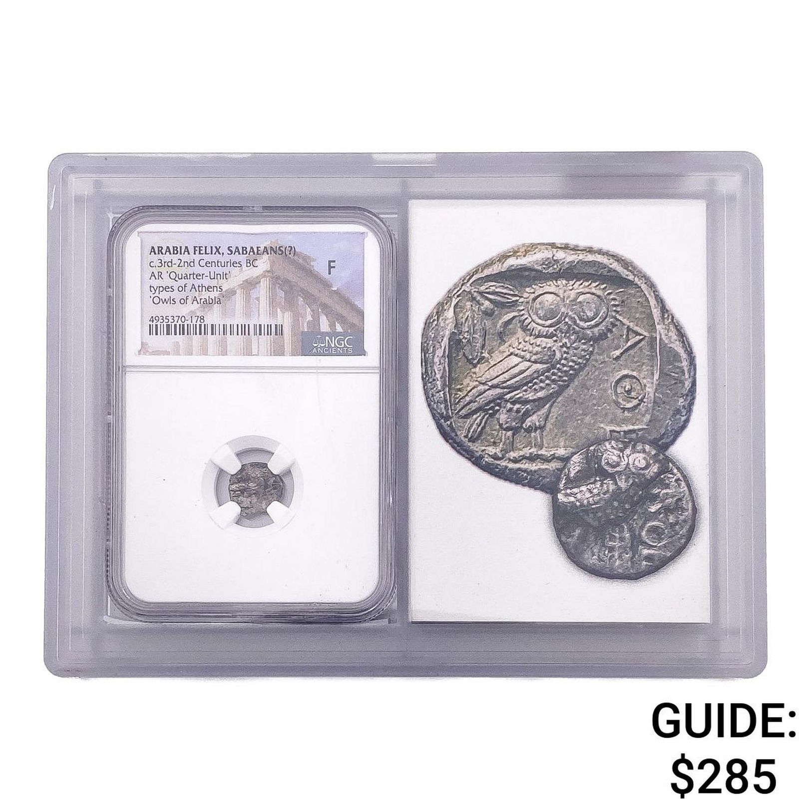 3rd-2nd Centuries BC Arabia Felix AR Quarter Unit NGC F: 3rd-2nd Centuries BC Arabia Felix AR Quarter Unit NGC F