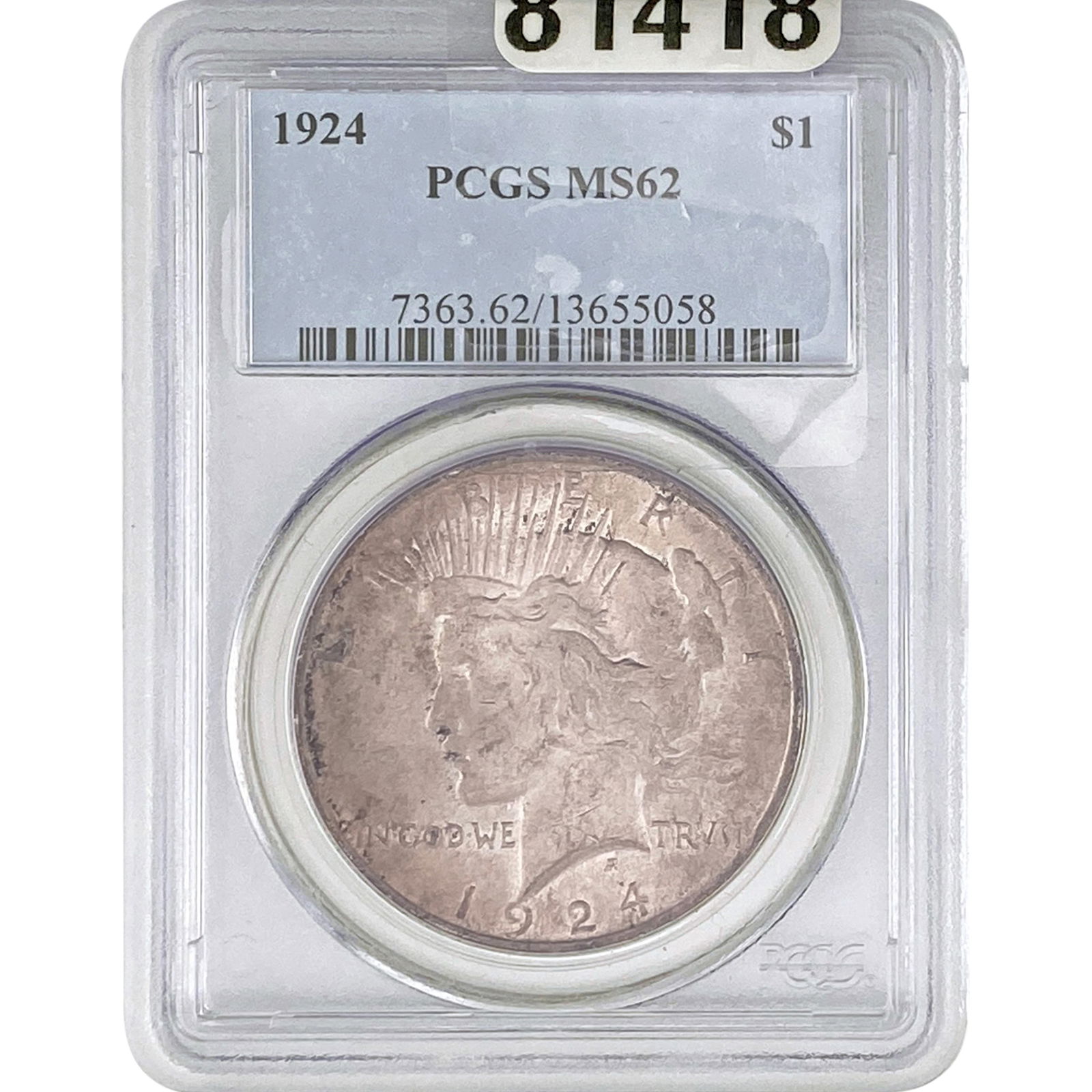 1924 Silver Peace Dollar PCGS MS62 (1 of 2)