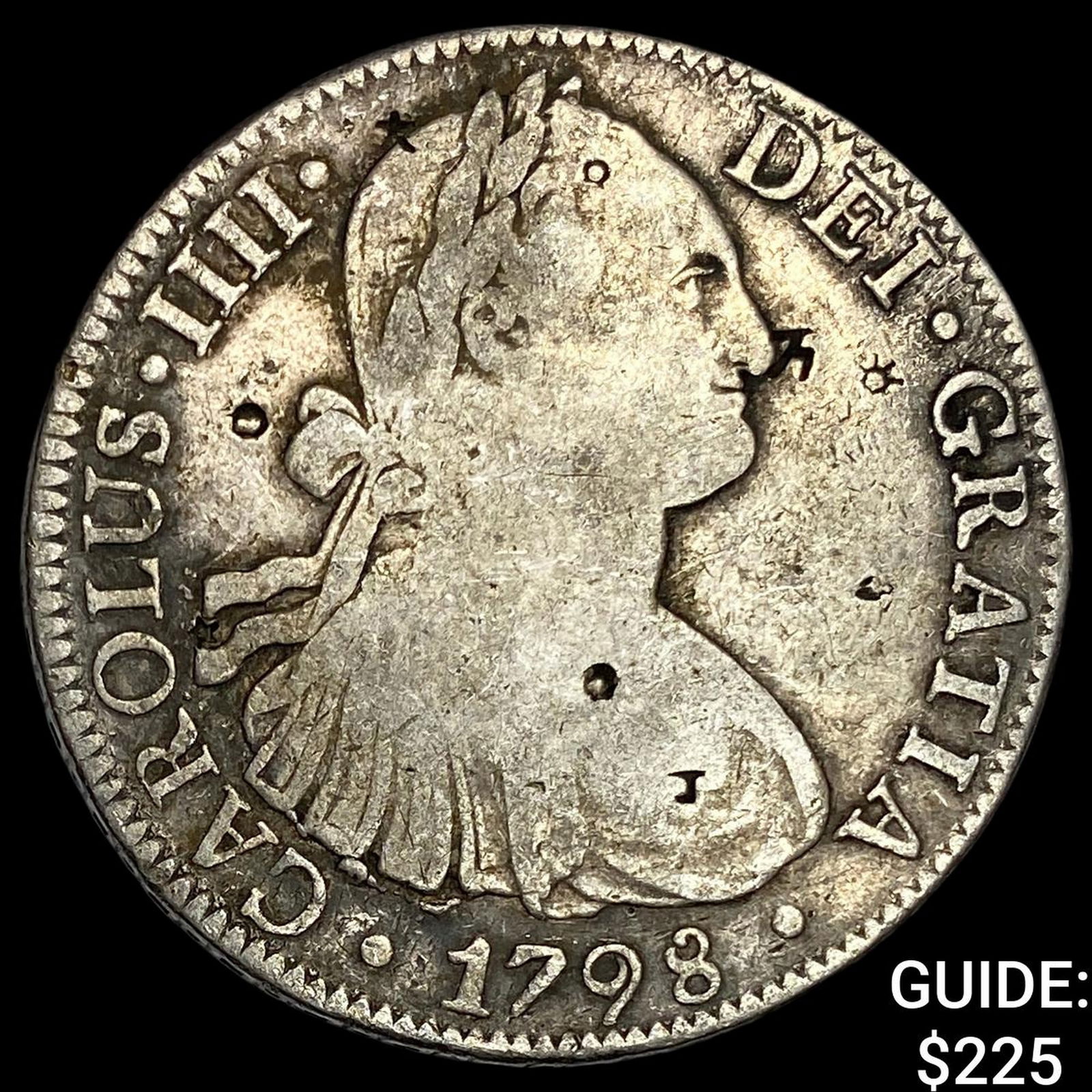 1798 Colonial Spain Silver 8 Reales Chopmarks NEARLY UNCIRCULATED (1 of 2)