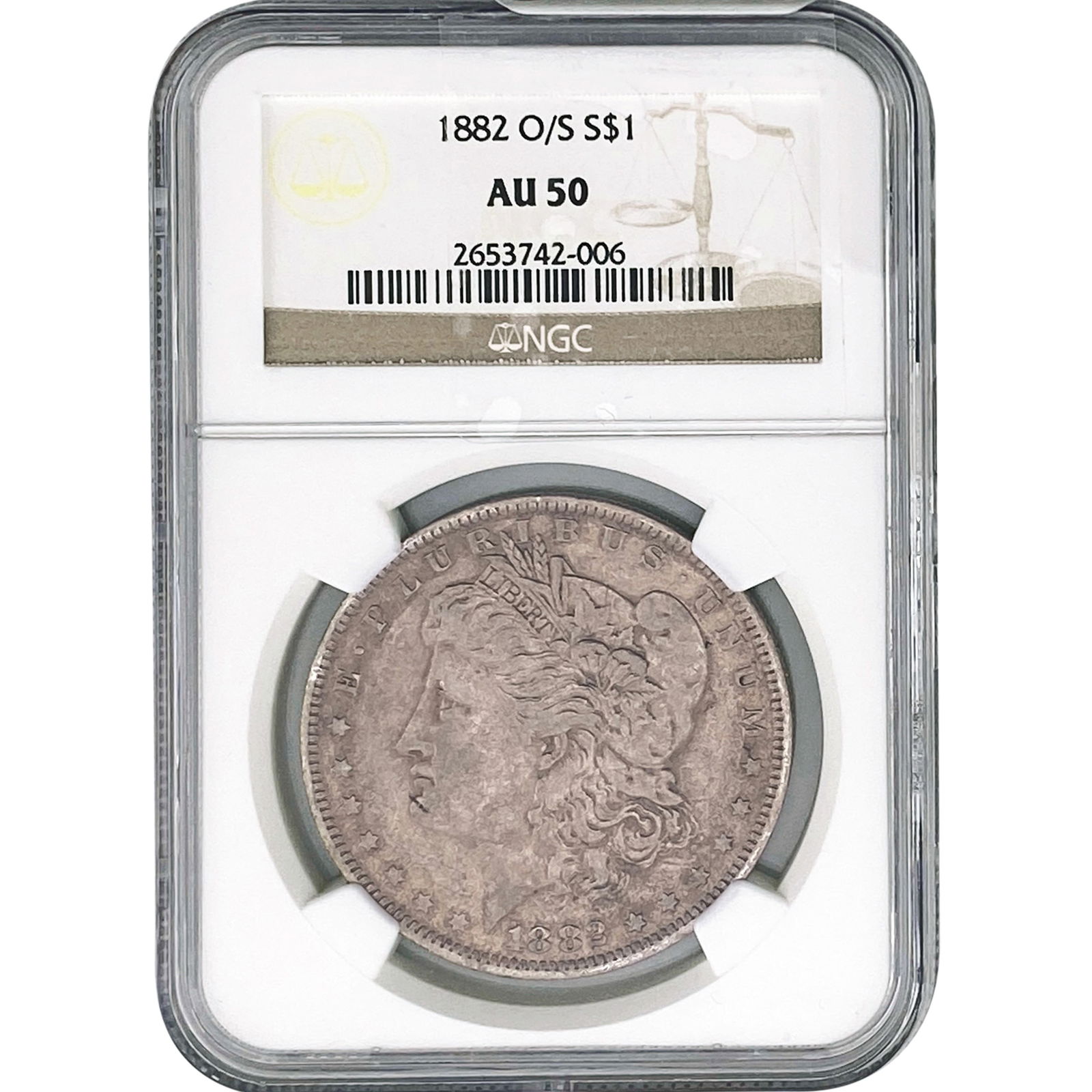 1882-O/S Morgan Silver Dollar NGC AU50 (1 of 2)