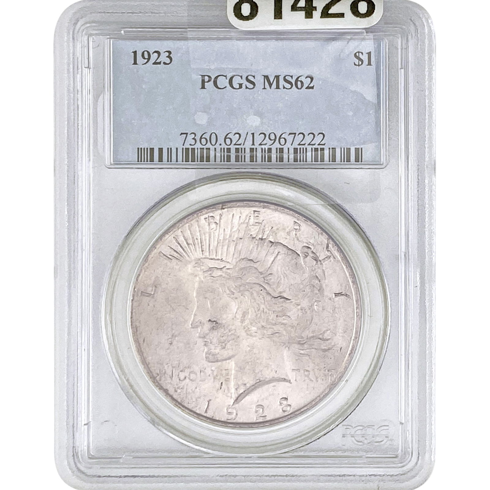 1923 Silver Peace Dollar PCGS MS62 (1 of 2)