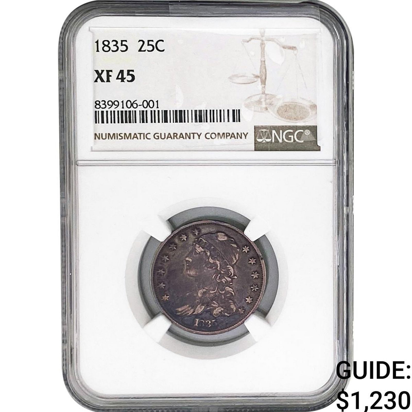 1835 Capped Bust Quarter NGC XF45 (1 of 2)