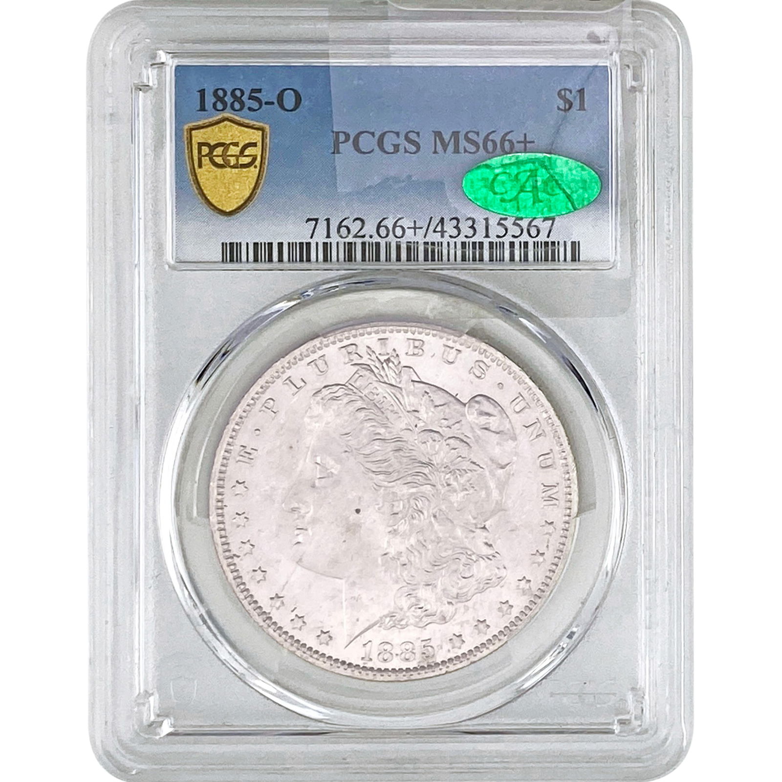 1885-O Morgan Silver Dollar PCGS MS66+: 1885-O Morgan Silver Dollar PCGS MS66+