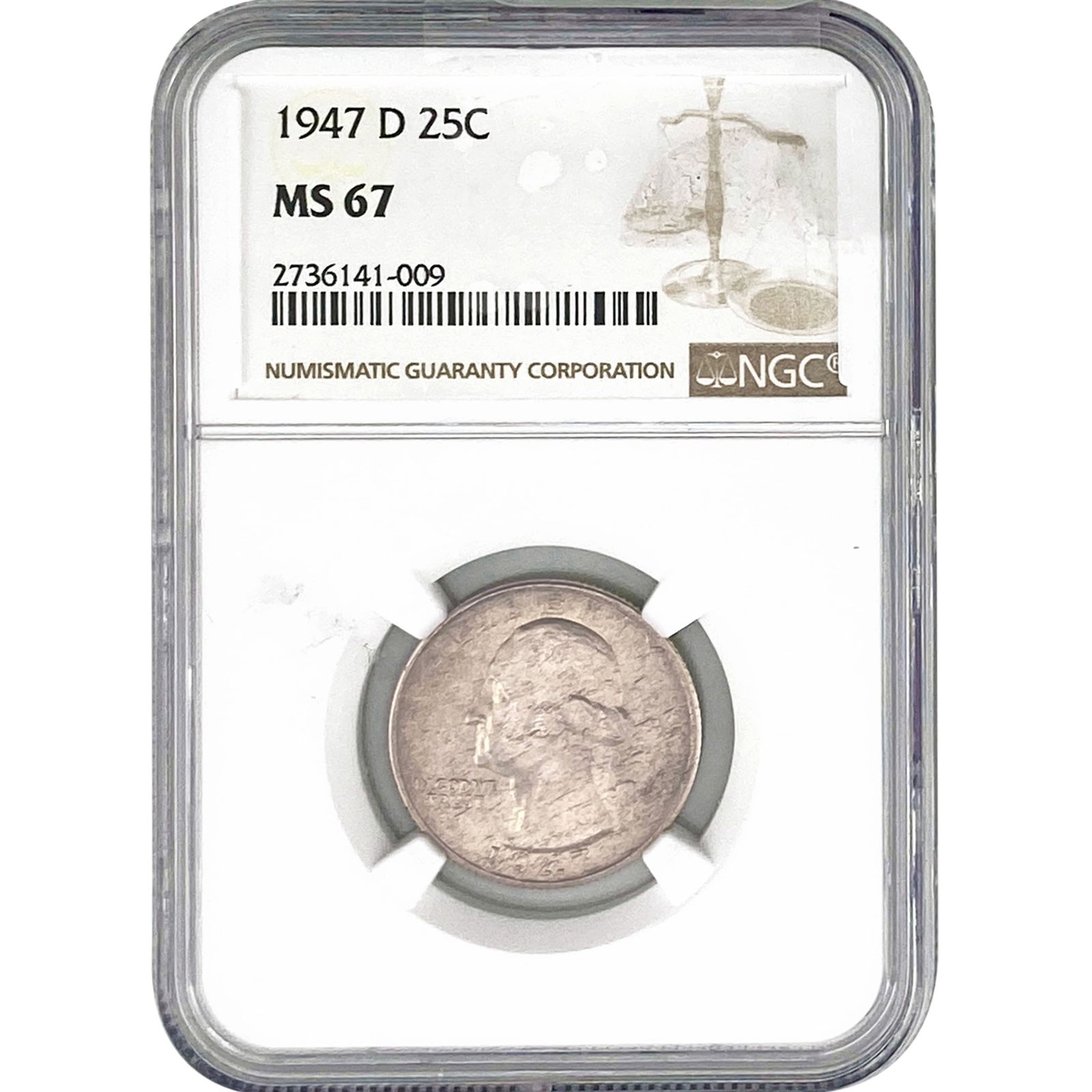 1947-D Washington Silver Quarter NGC MS67 (1 of 2)